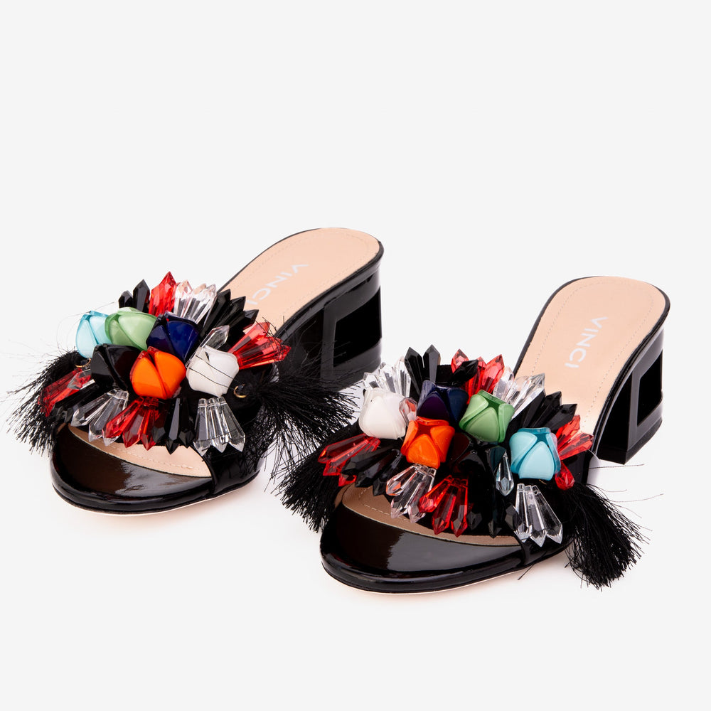 The Vigo Black Leather Block Heel Sandal Fine Craftsmanship