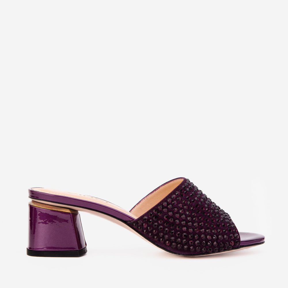 The Ailano Purple Glitter Leather Sandal On Sale