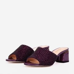 The Ailano Purple Glitter Leather Sandal On Sale