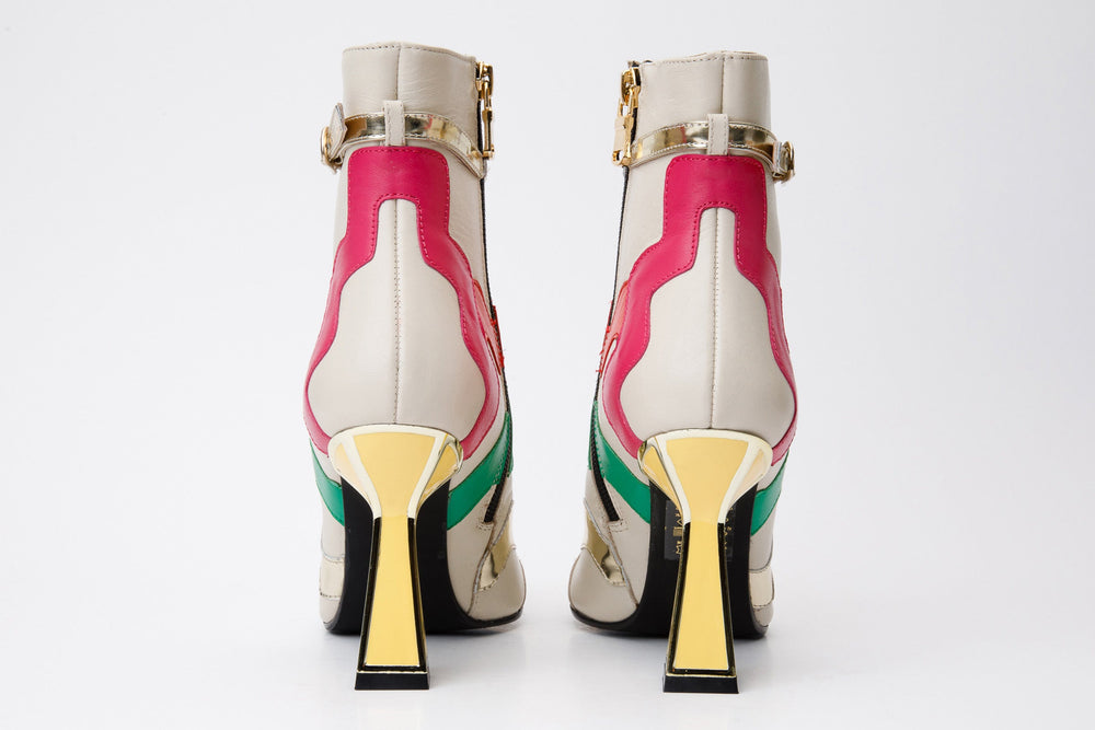 The Tario Cream Leather Ankle Boot Universal Fit