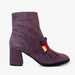 The Luksor Rose Suede Leather Block Heel Boot Fine Craftsmanship