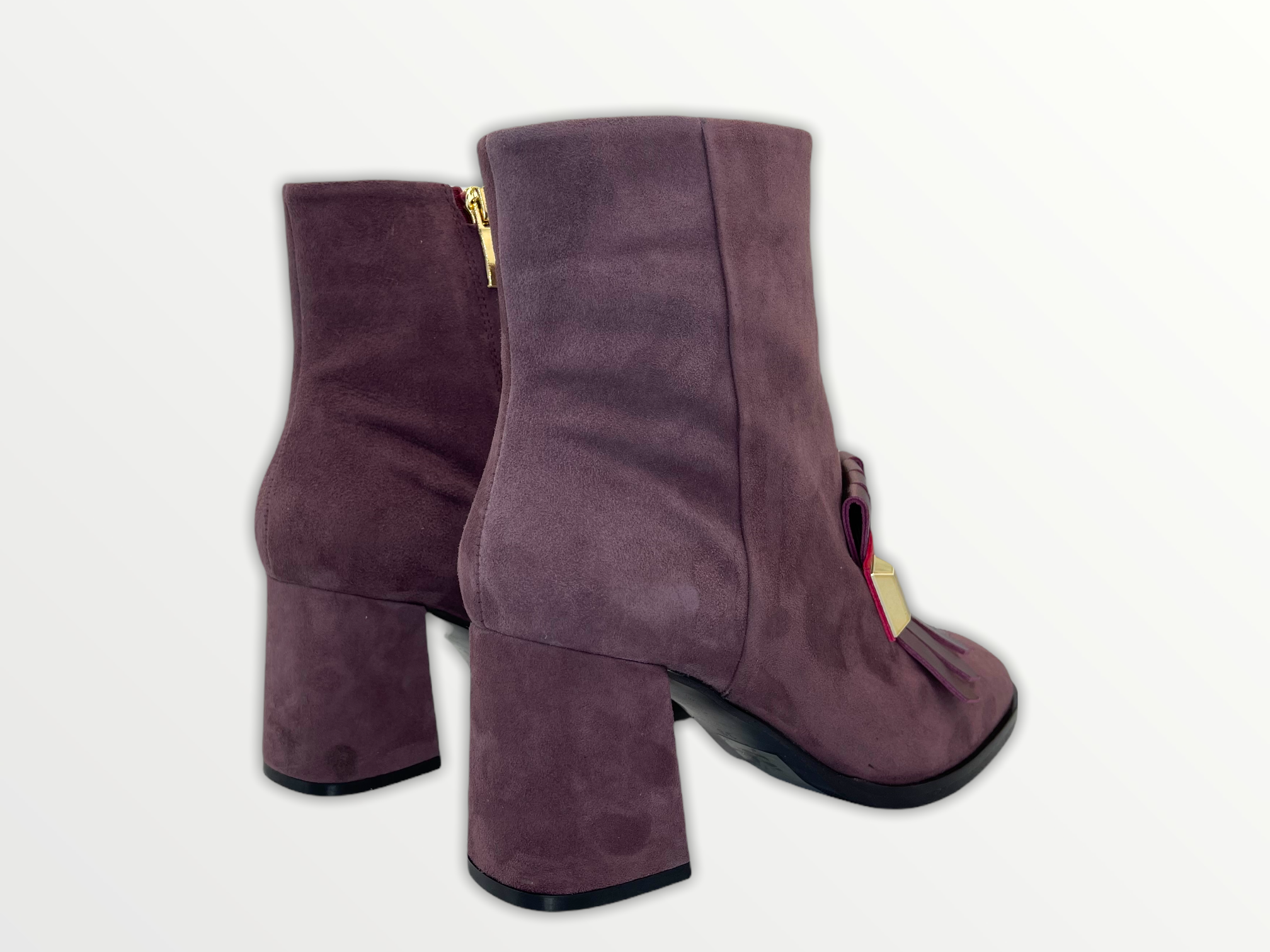The Luksor Rose Suede Leather Block Heel Boot Fine Craftsmanship