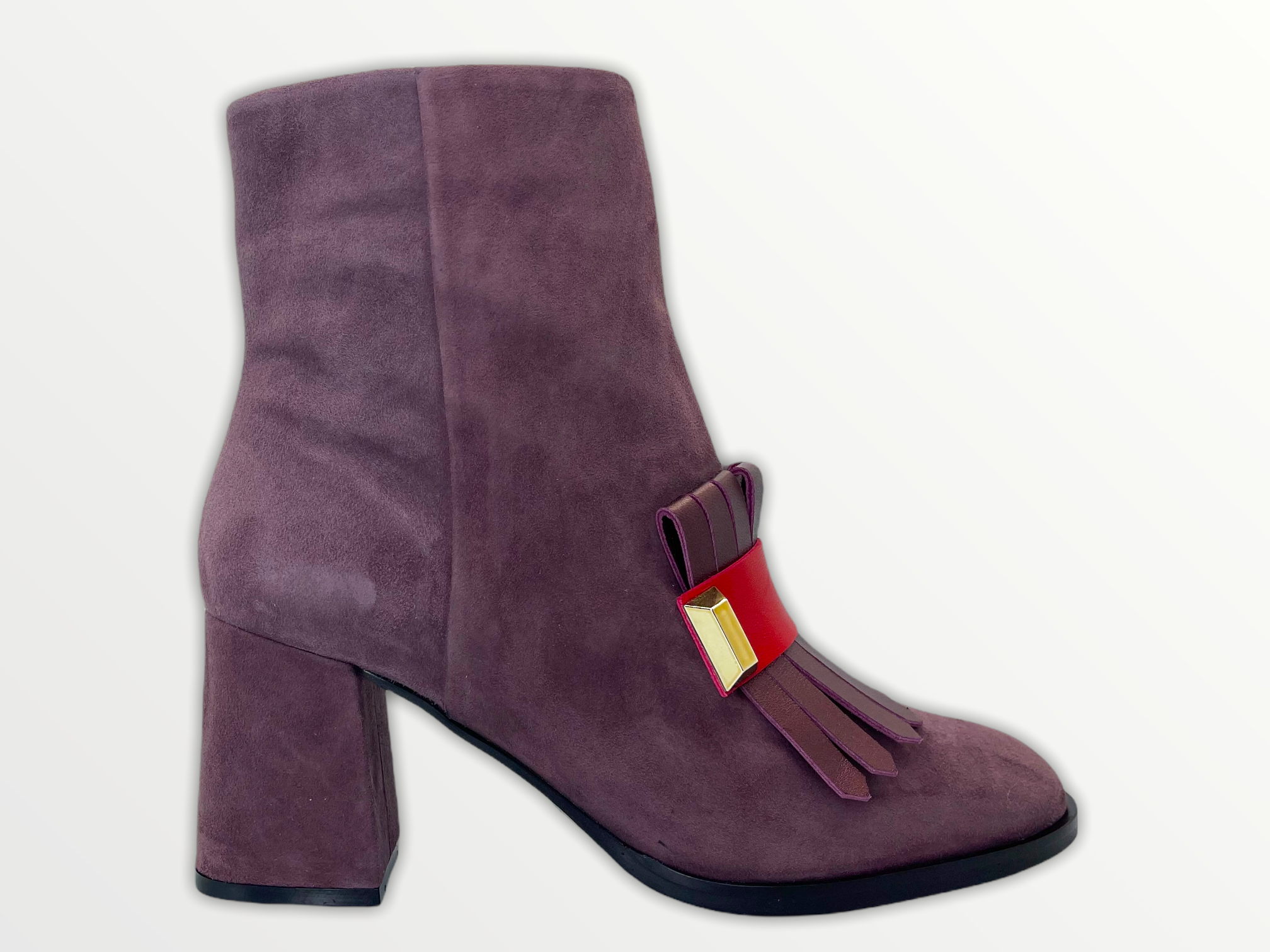 The Luksor Rose Suede Leather Block Heel Boot Fine Craftsmanship
