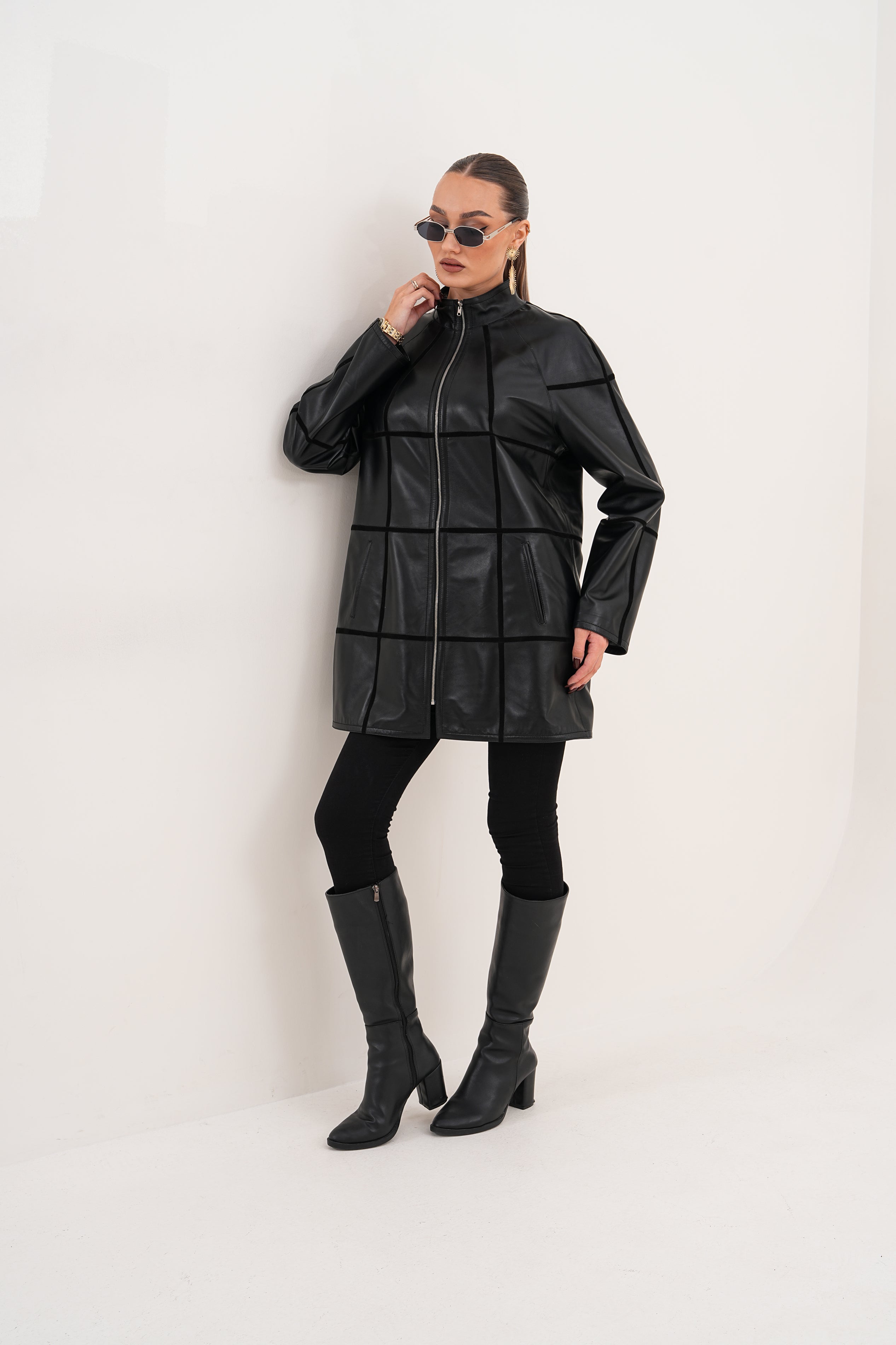 The Prado Reversible Black Leather Leather Jacket For Sale
