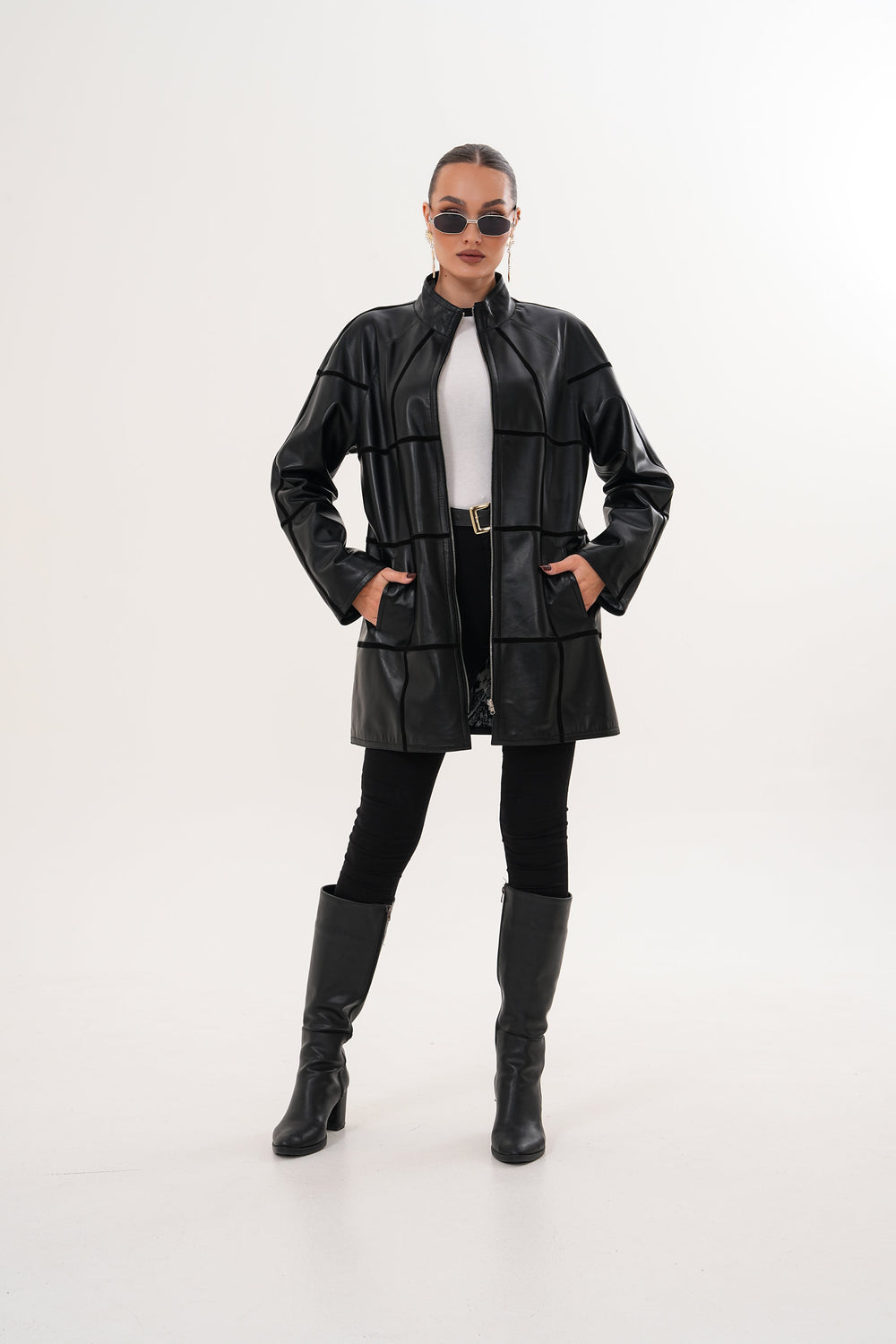 The Prado Reversible Black Leather Leather Jacket For Sale