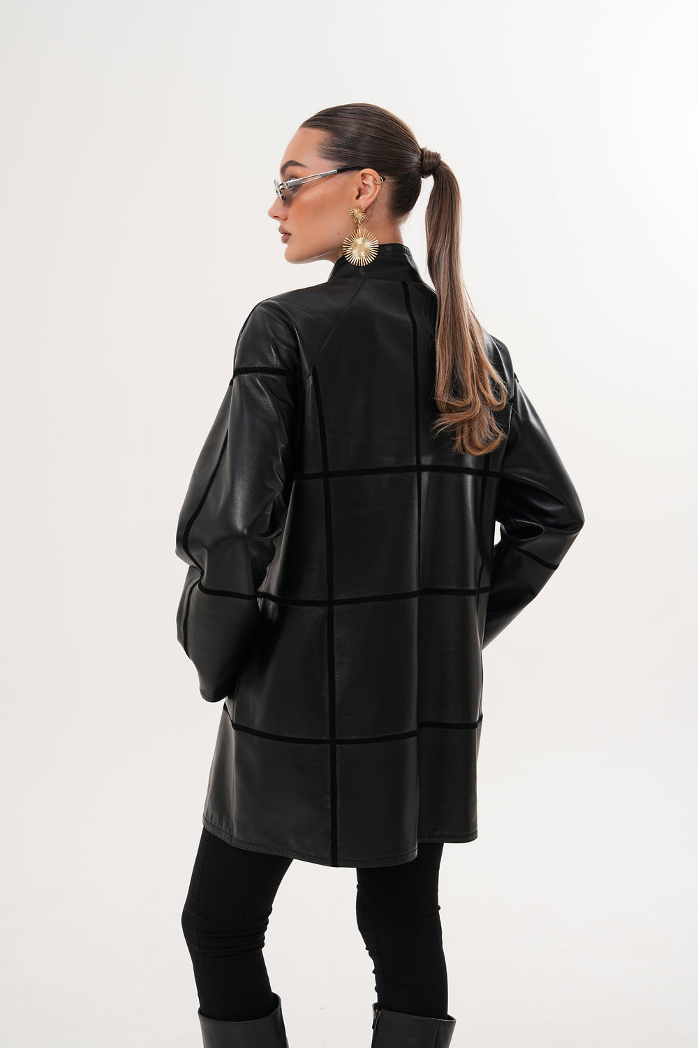 The Prado Reversible Black Leather Leather Jacket For Sale