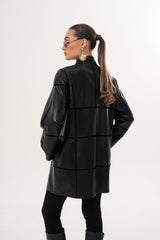 The Prado Reversible Black Leather Leather Jacket For Sale