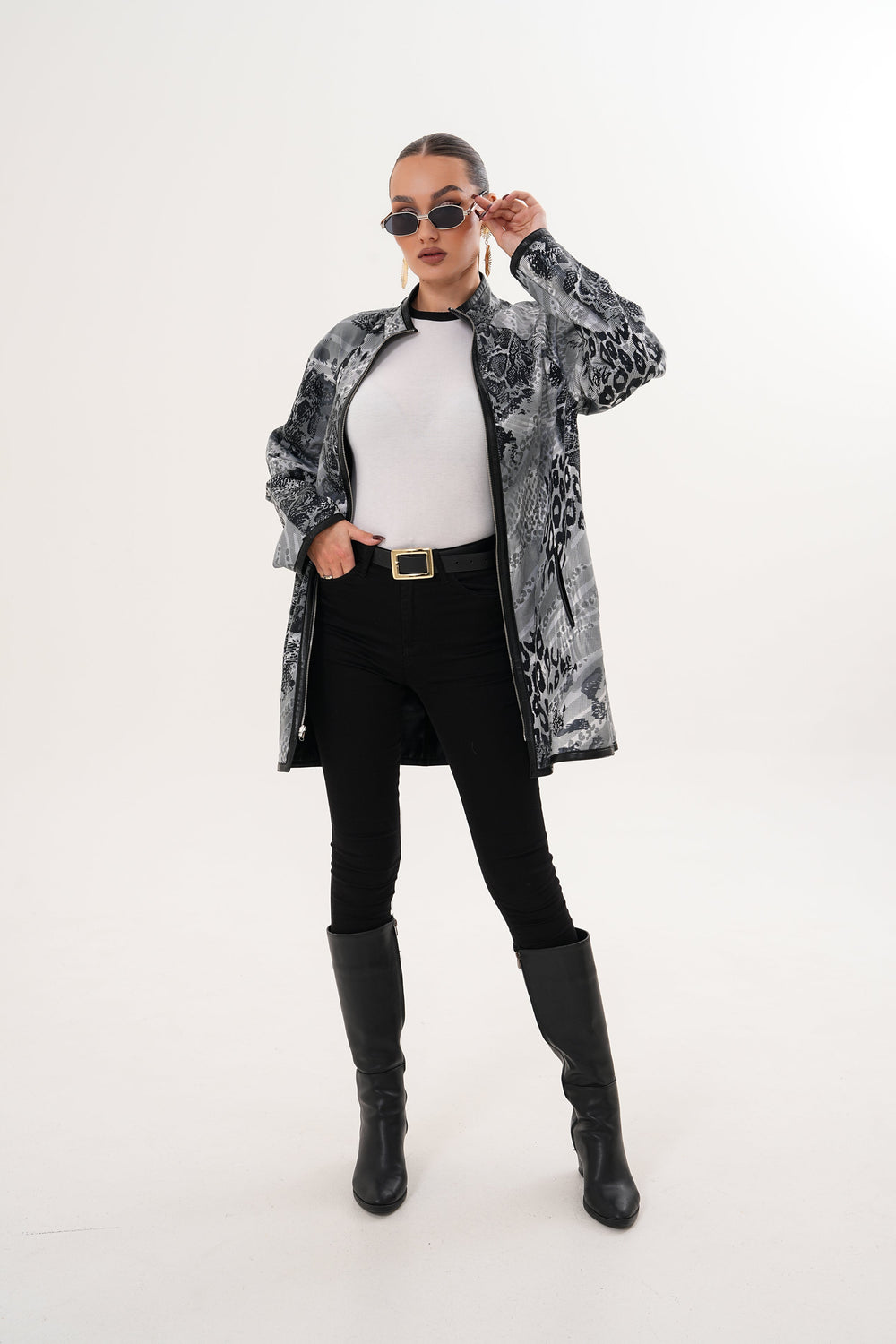 The Prado Reversible Black Leather Leather Jacket For Sale