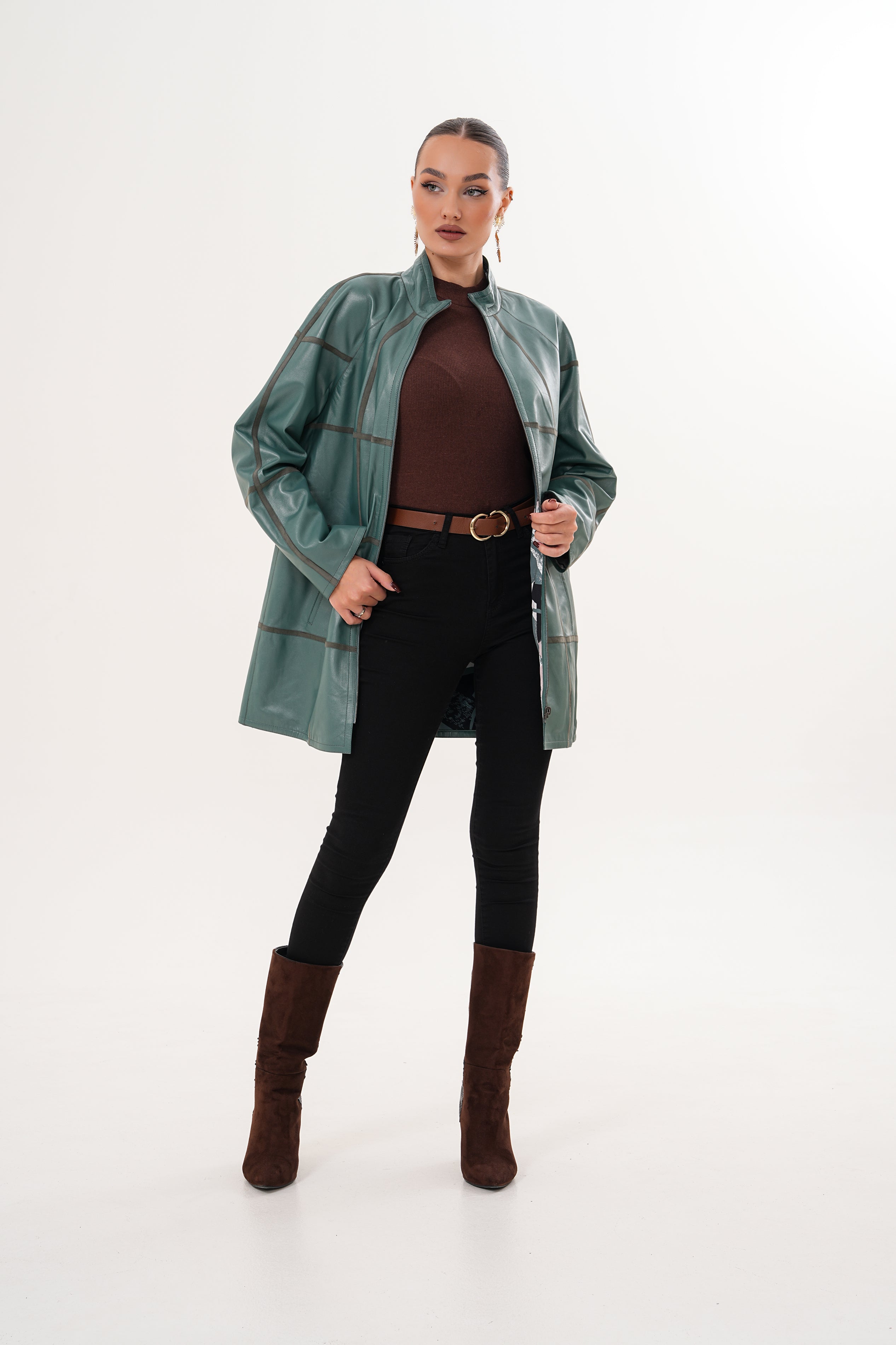 The Prado Reversible Green Leather Jacket All New