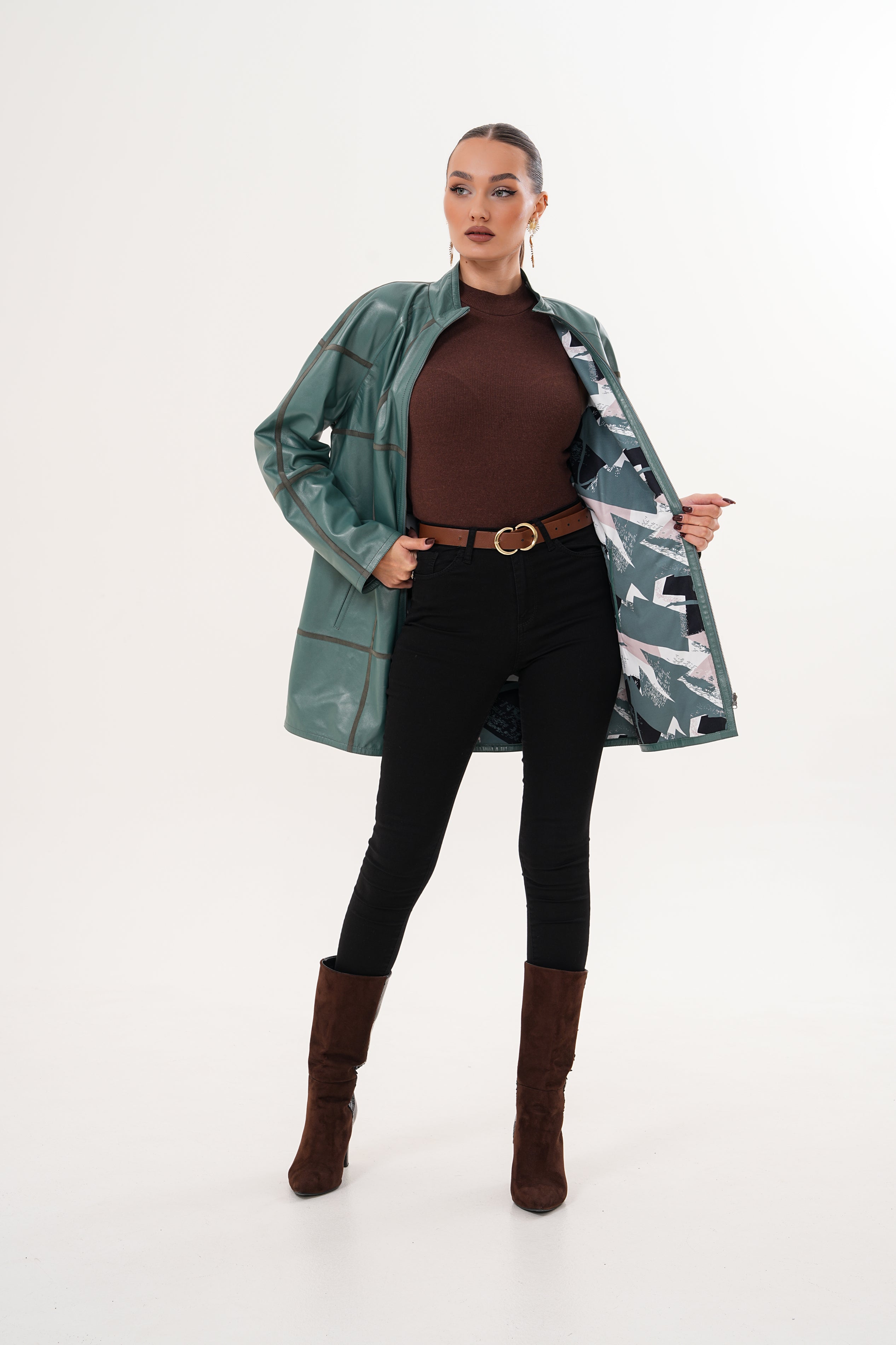 The Prado Reversible Green Leather Jacket All New