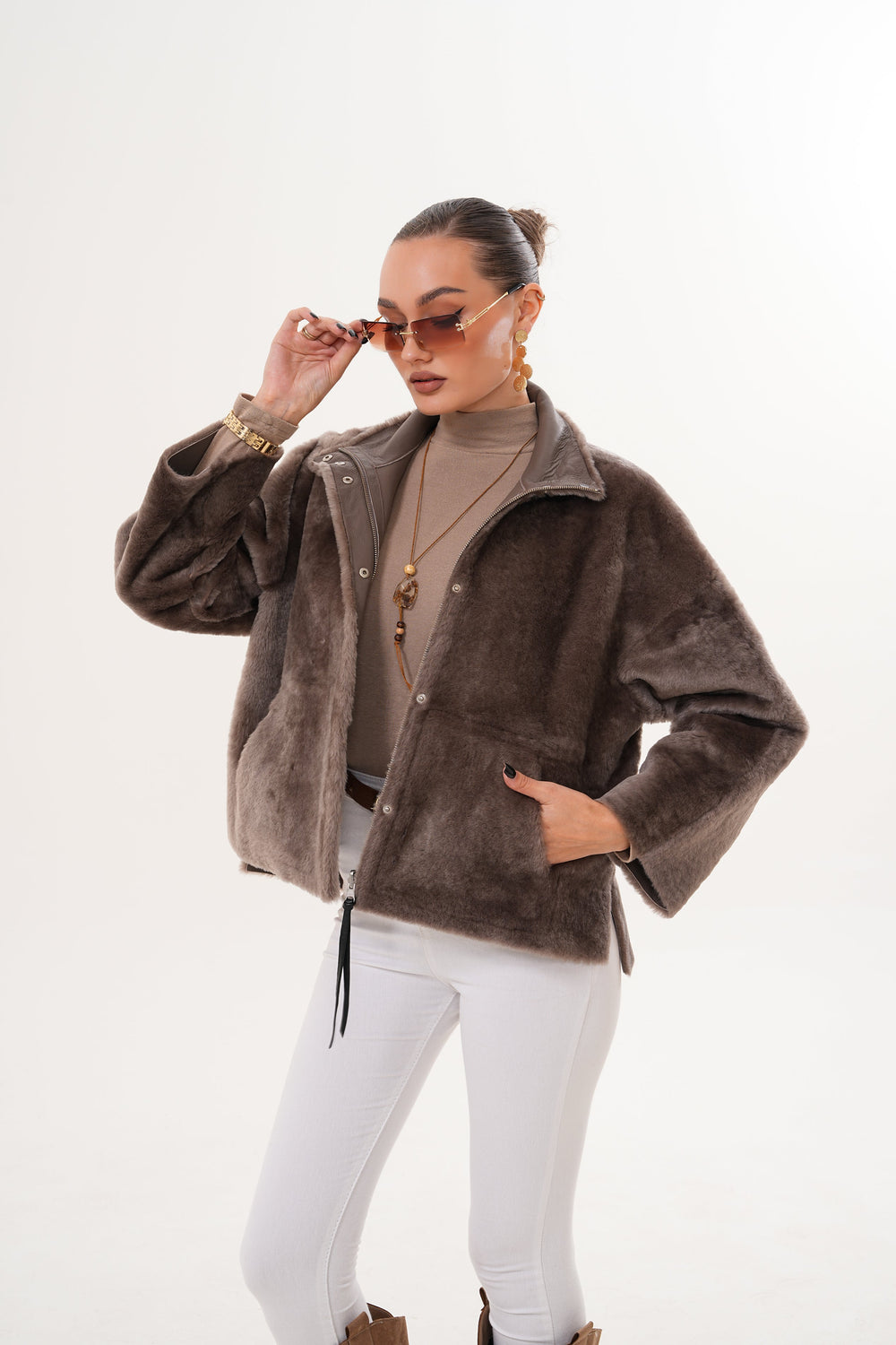 The Geneva Reversible Shearling Leather Jacket Fine Craftsmanship