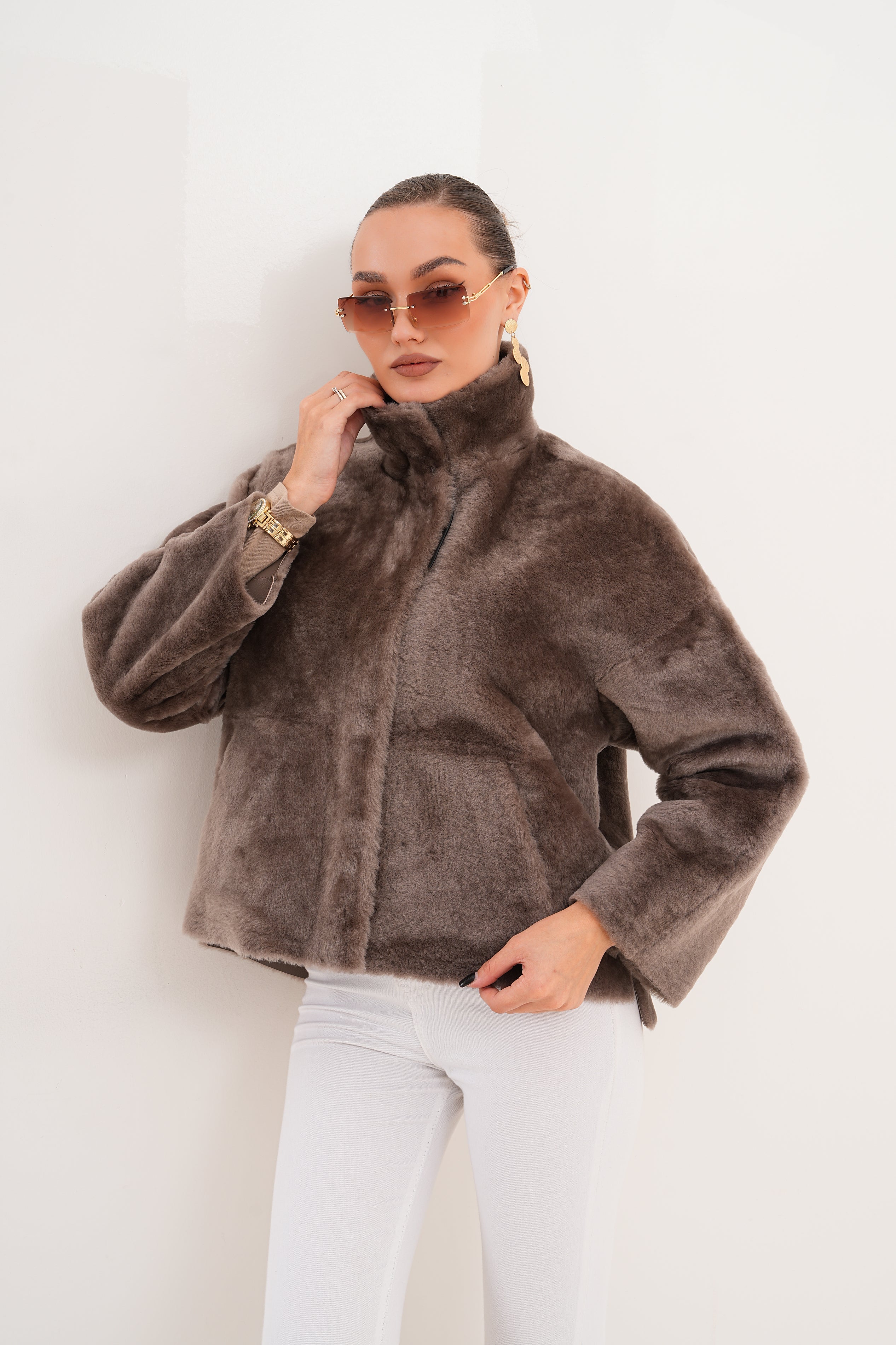 The Geneva Reversible Shearling Leather Jacket Fine Craftsmanship
