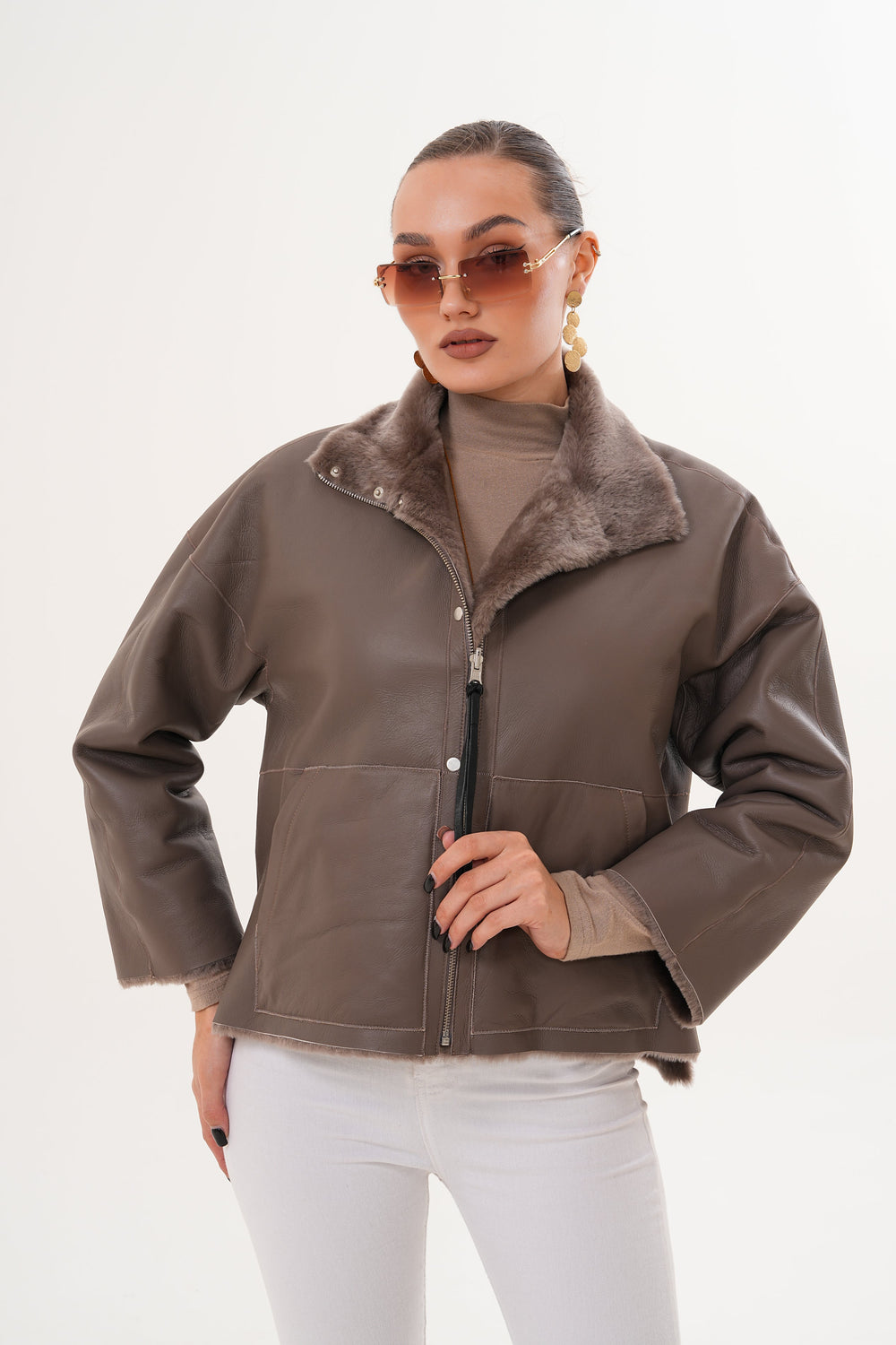 The Geneva Reversible Shearling Leather Jacket Fine Craftsmanship