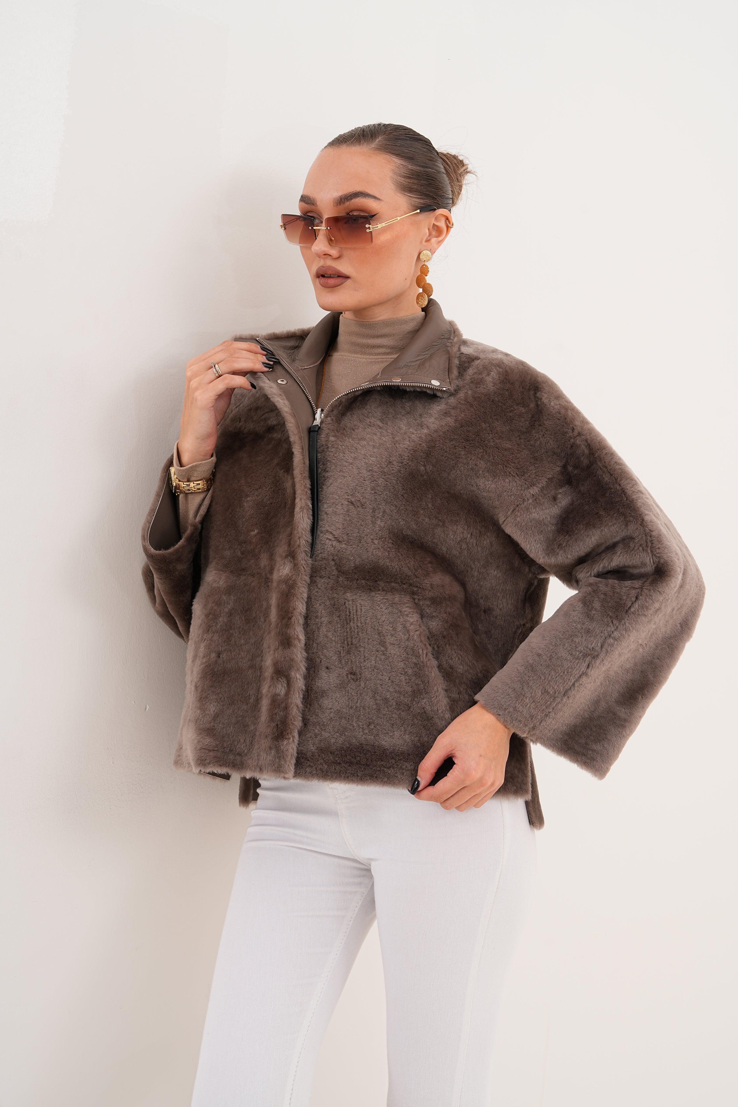 The Geneva Reversible Shearling Leather Jacket Fine Craftsmanship