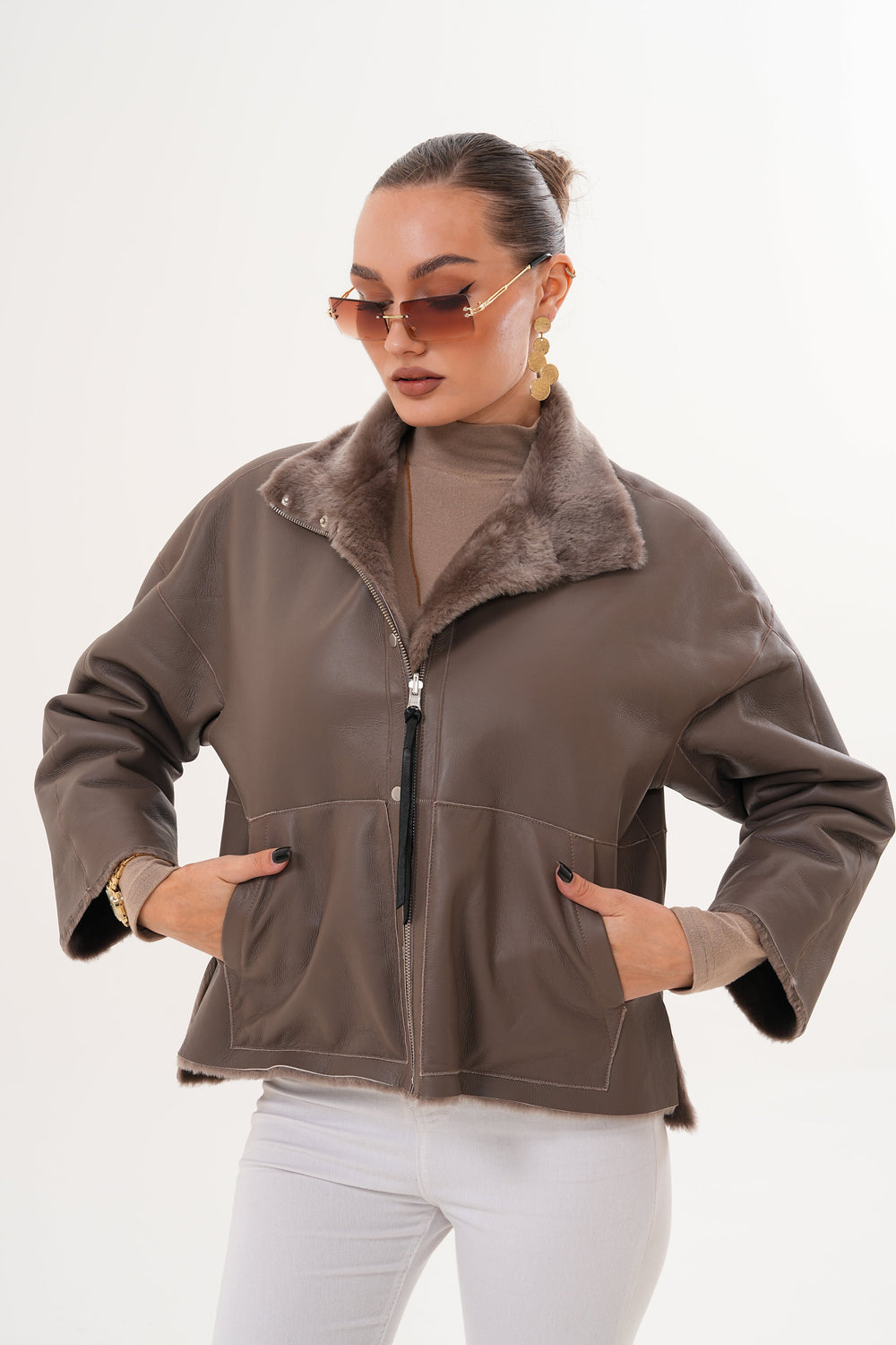 The Geneva Reversible Shearling Leather Jacket Fine Craftsmanship