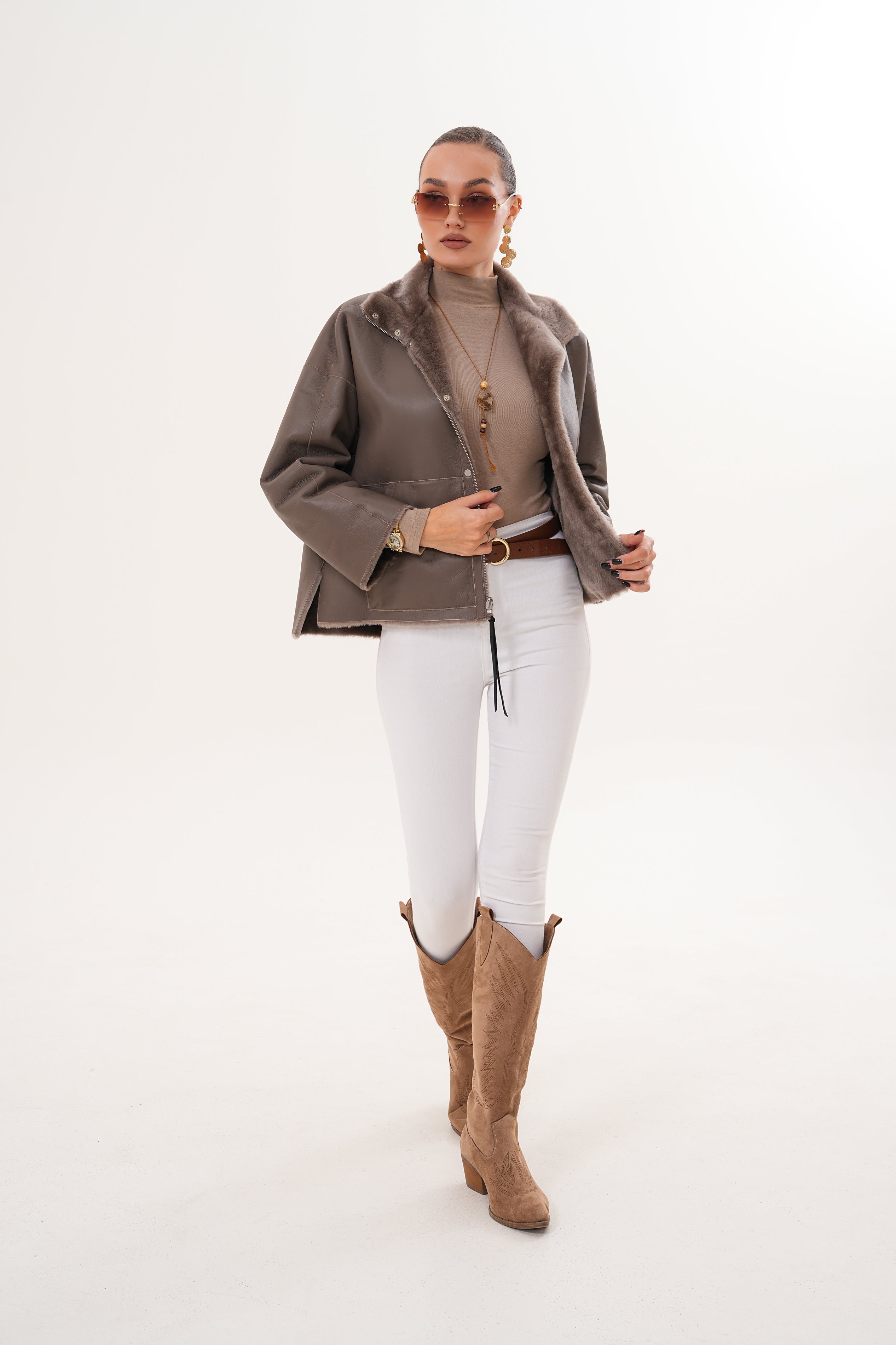 The Geneva Reversible Shearling Leather Jacket Fine Craftsmanship