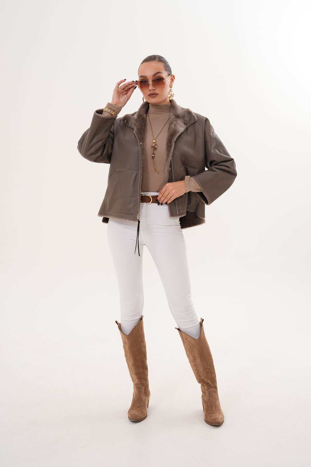 The Geneva Reversible Shearling Leather Jacket Fine Craftsmanship