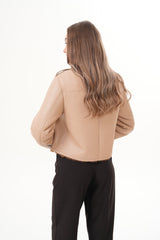 The Lucerne Tan Shearling-Lined Leather Jacket On Sale