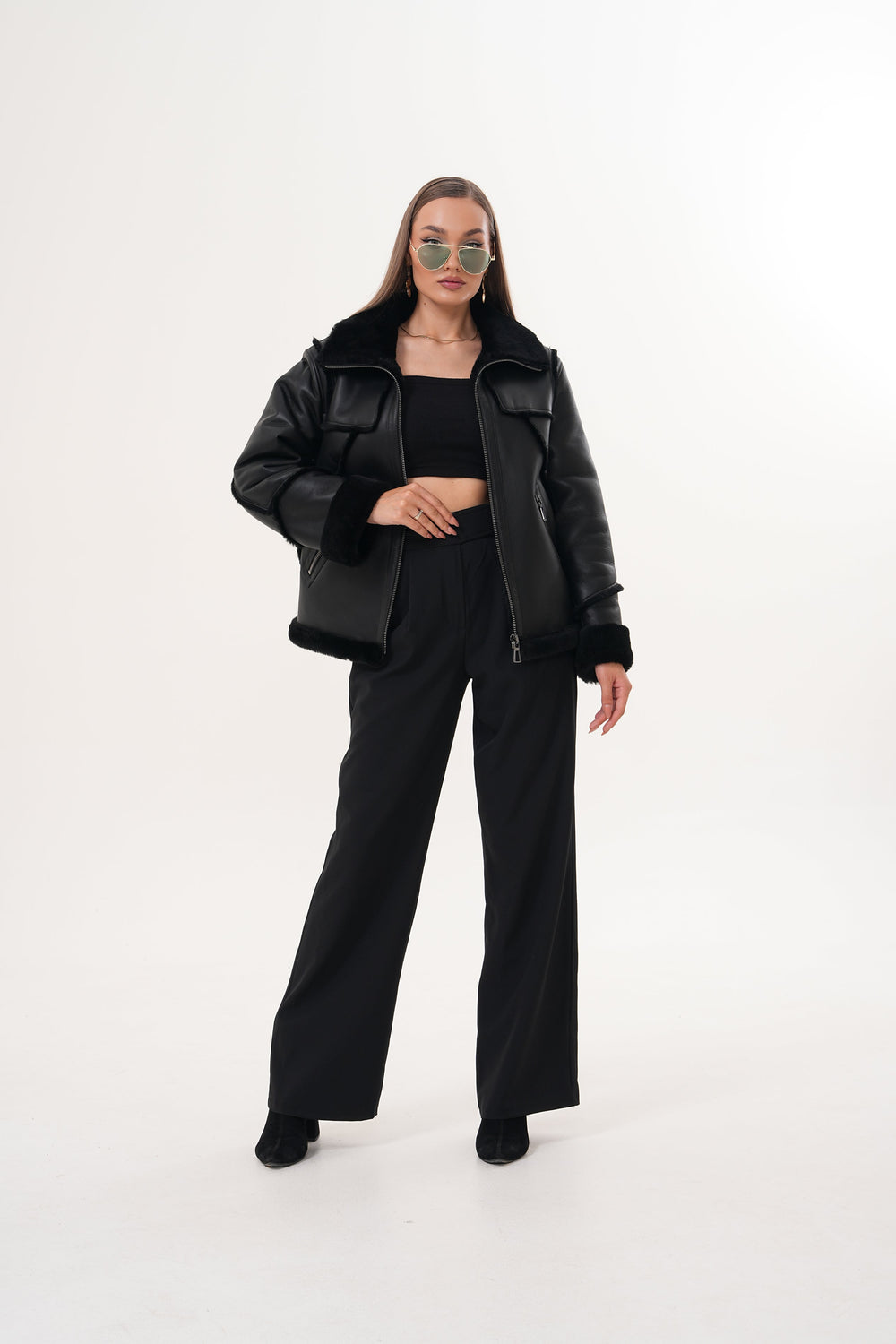 The Denali Black Shearling Leather Jacket Exclusive Style
