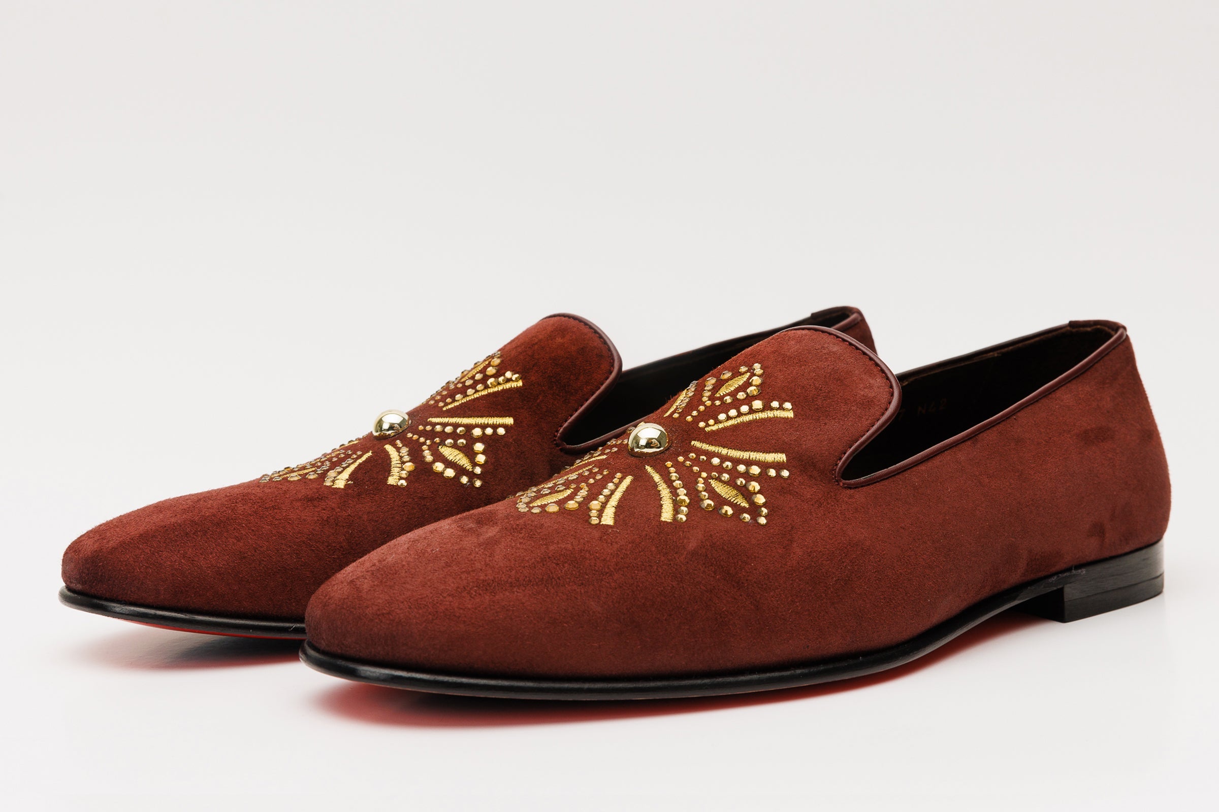 The Lazio Shoe Burgundy Suede Slip-on  Loafer Shoe On Sale