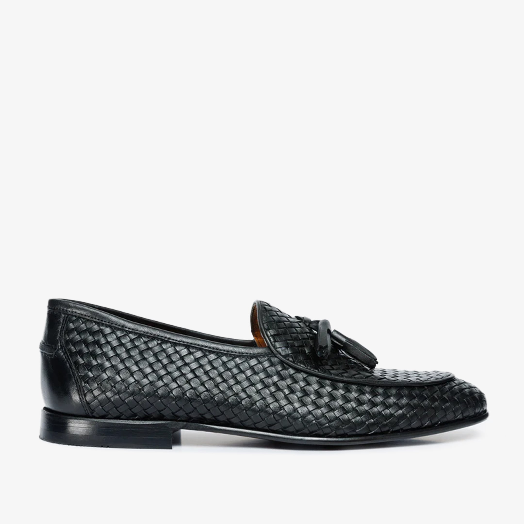 The Mclean Shoe Black Leather Woven Tassel Loafer  Shoe Fine Craftsmanship