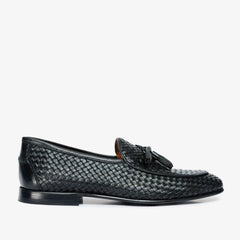 The Mclean Shoe Black Leather Woven Tassel Loafer  Shoe Fine Craftsmanship