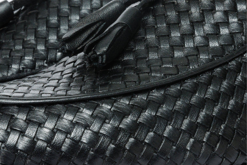 The Mclean Shoe Black Leather Woven Tassel Loafer  Shoe Fine Craftsmanship