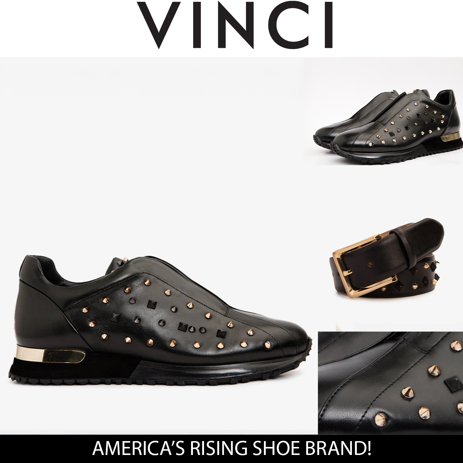 The Infanta Black Spike Leather  Sneaker Limited Edition All New