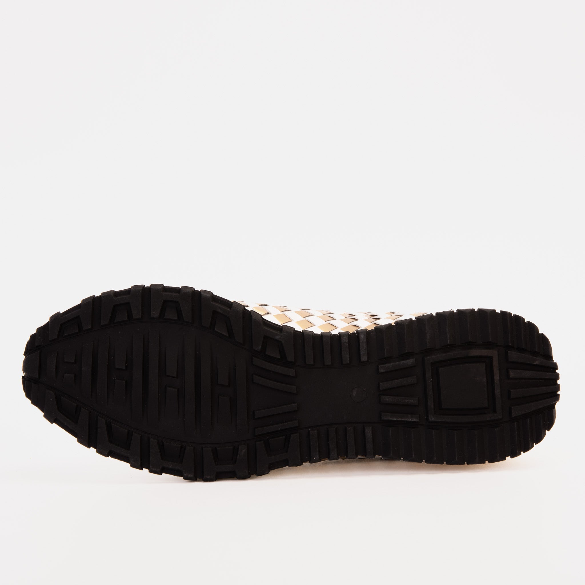 The Mackenzie White Gold Woven Leather Sneaker Fine Craftsmanship