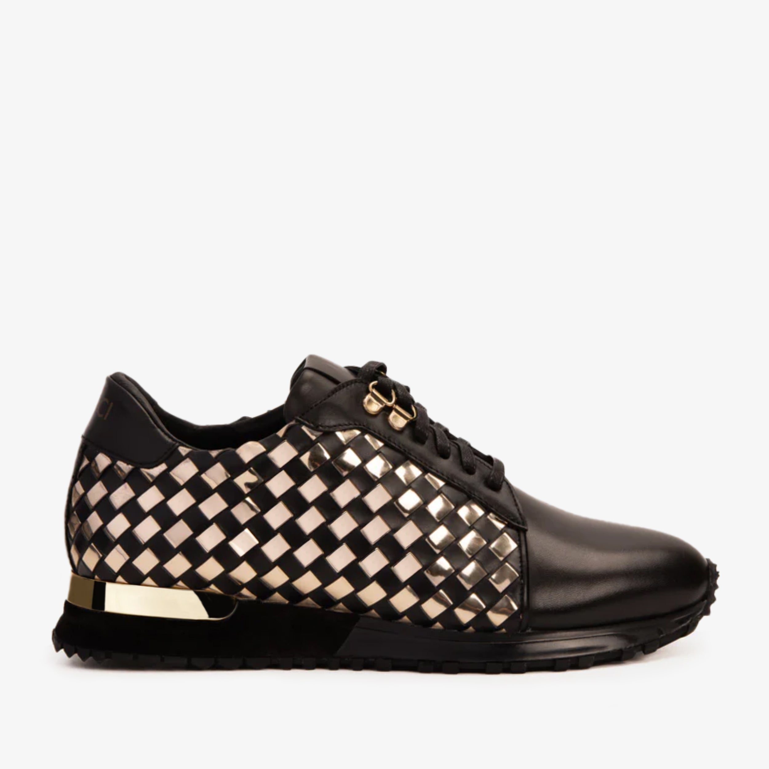 The Mackenzie Black Gold Woven Leather Sneaker Exclusive Style
