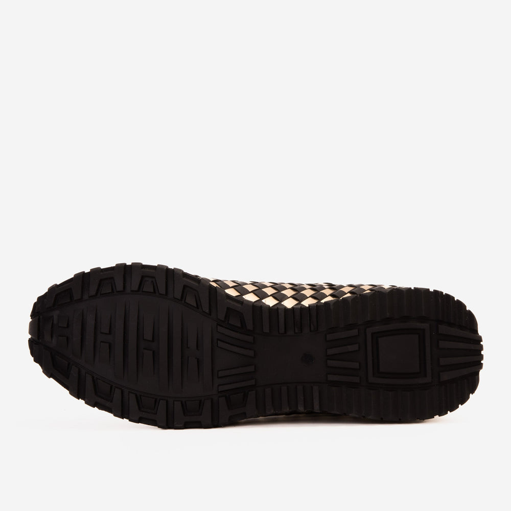 The Mackenzie Black Gold Woven Leather Sneaker Exclusive Style