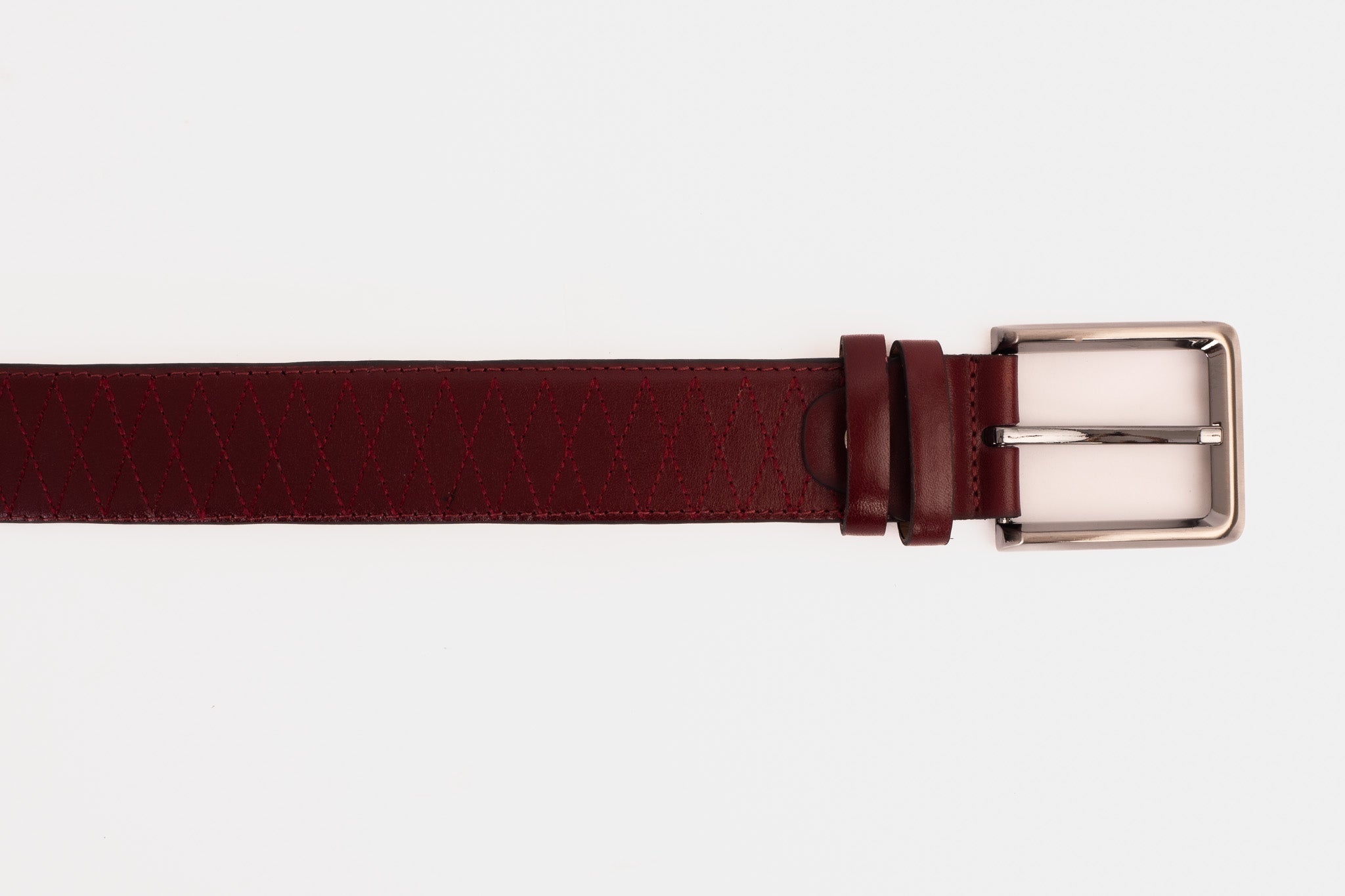 The Adler Burgundy Leather Belt On Sale