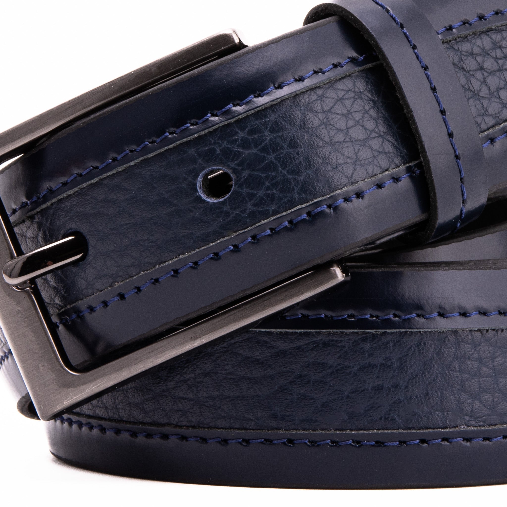The Everest Rockwell Navy Blue Leather Belt For Sale