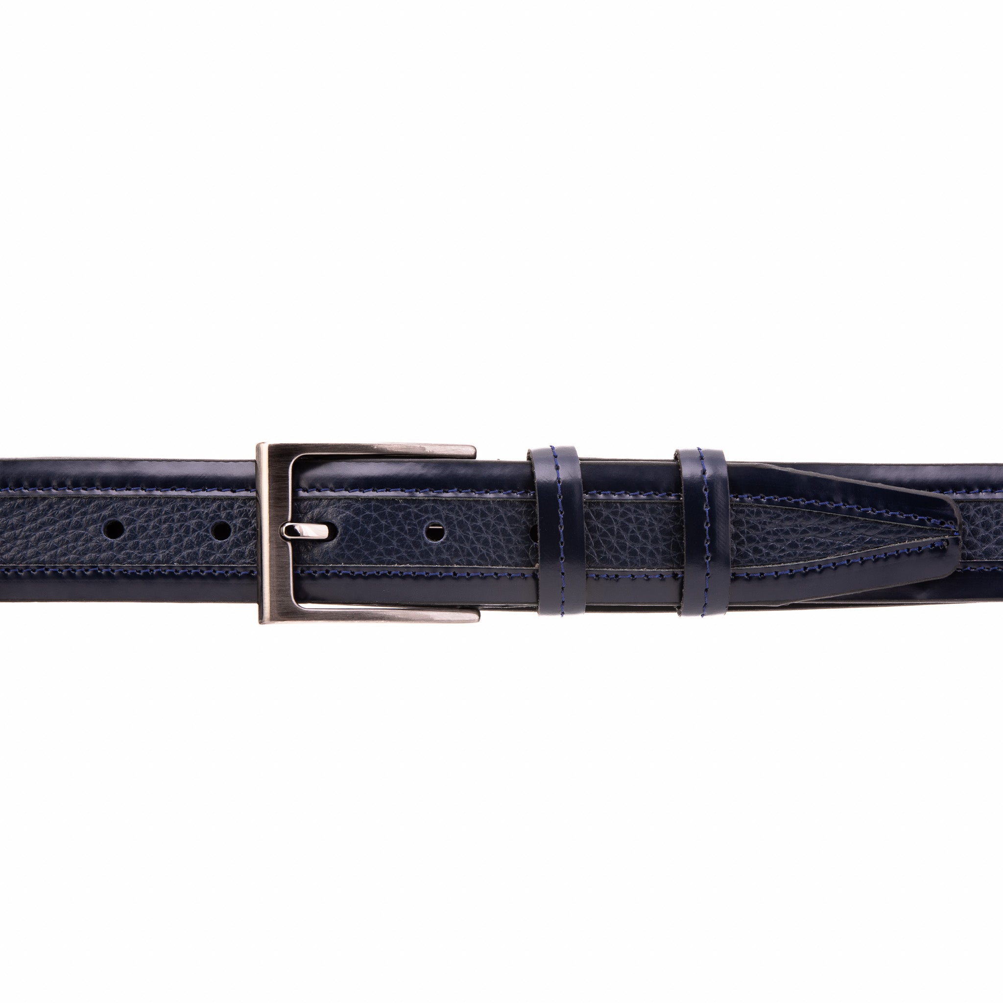 The Everest Rockwell Navy Blue Leather Belt For Sale