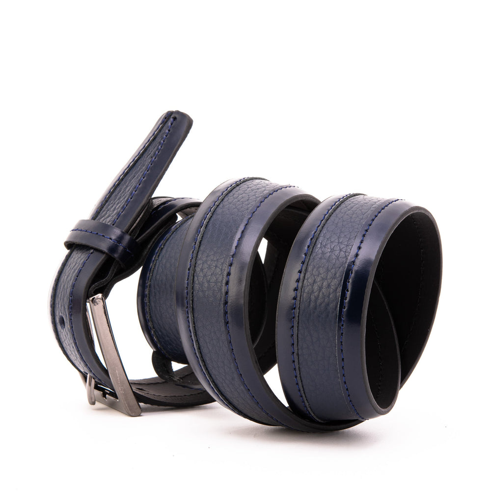 The Everest Rockwell Navy Blue Leather Belt For Sale
