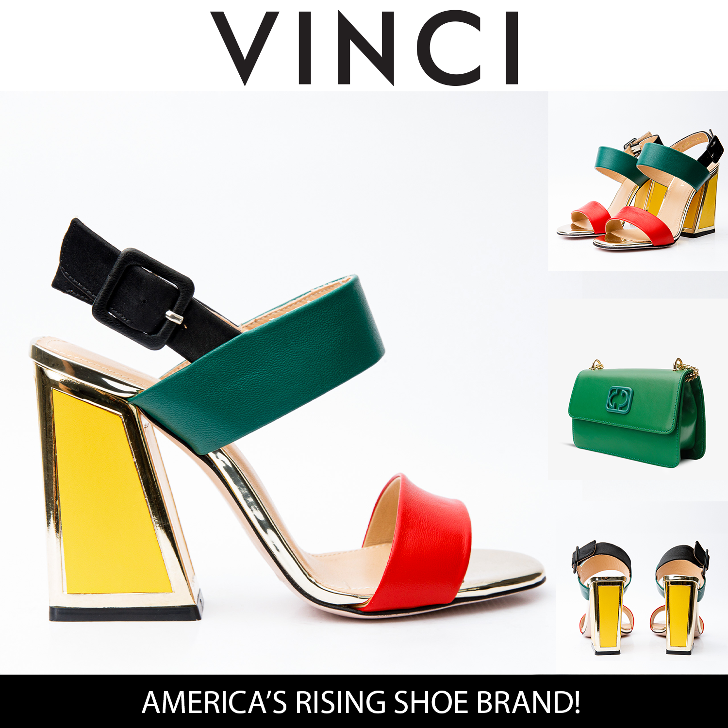 The Niger Block Heel Multicolor Leather Sandal Exclusive Style