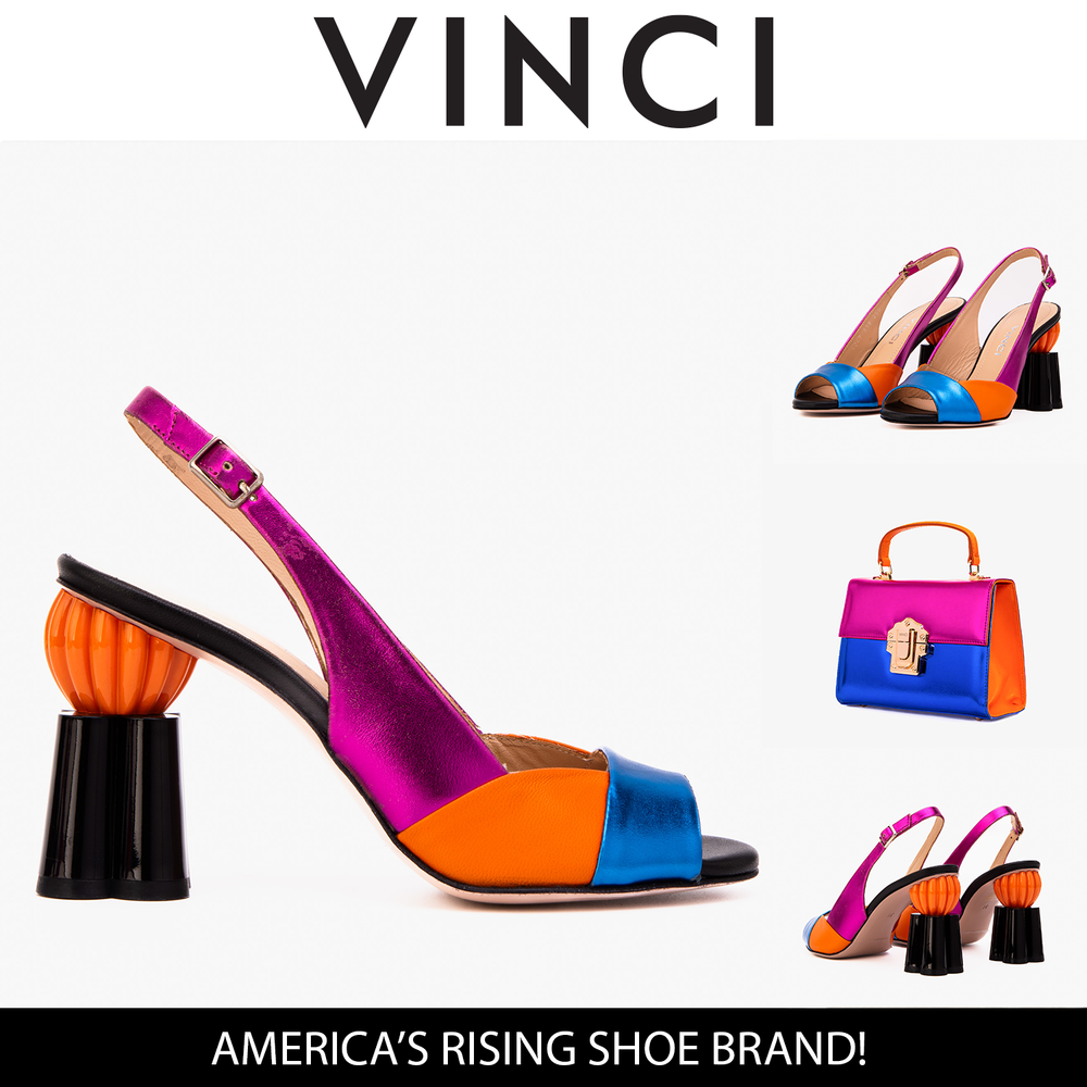 The Rize Multicolor Pumpkin Heel Leather Sandal On Sale