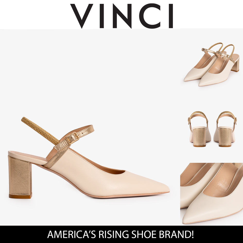 The Pompei Cream Leather Slingback Sandal For Sale