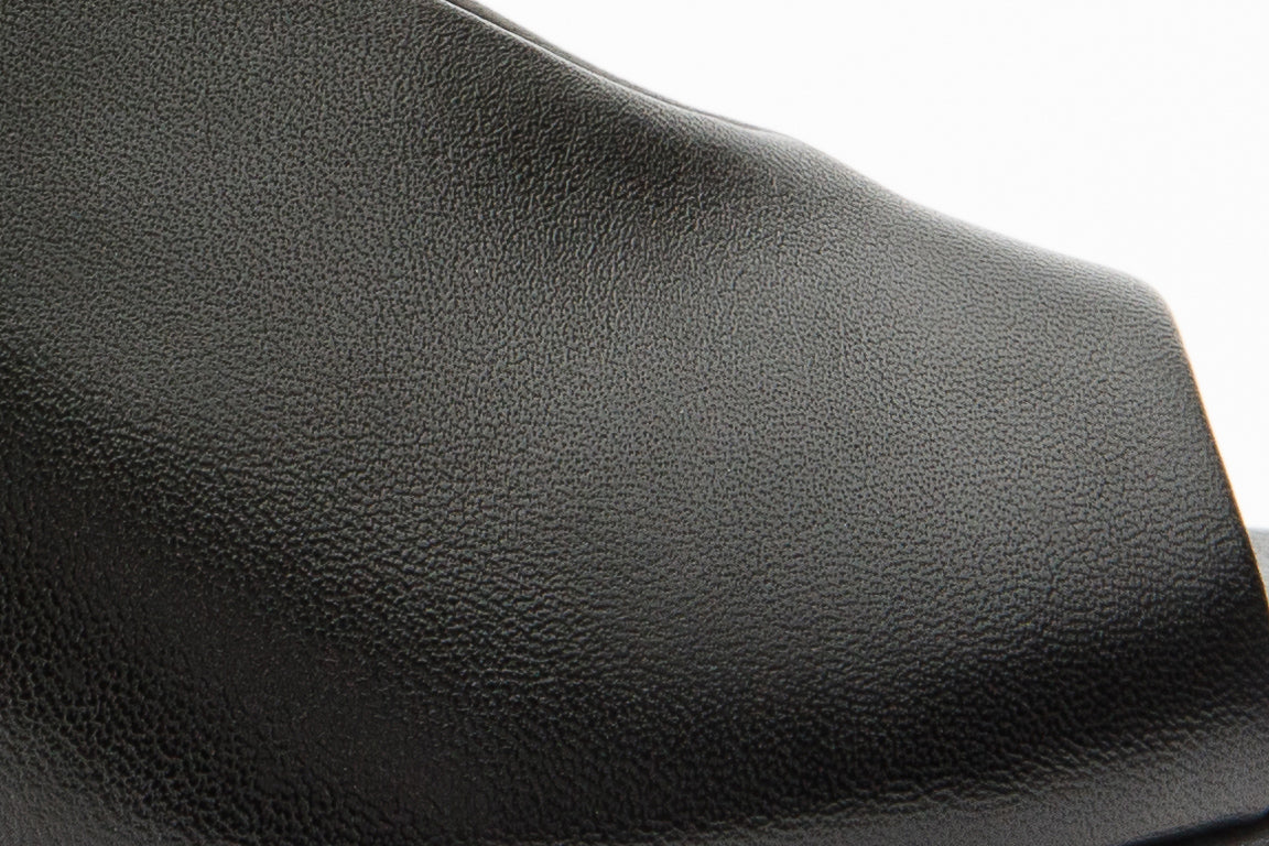 The Cimla Pumpkin Heel Black Leather Sandal All New