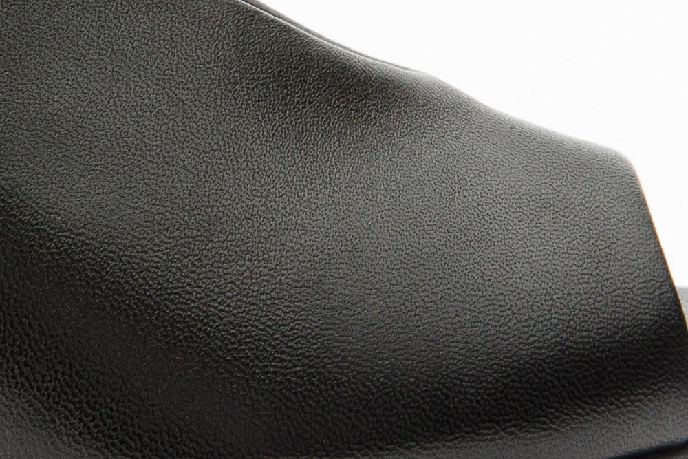 The Cimla Pumpkin Heel Black Leather Sandal All New