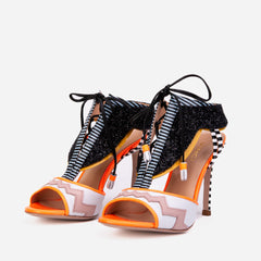 The Santa Amaro Orange Glitter Leather Sandal Universal Fit