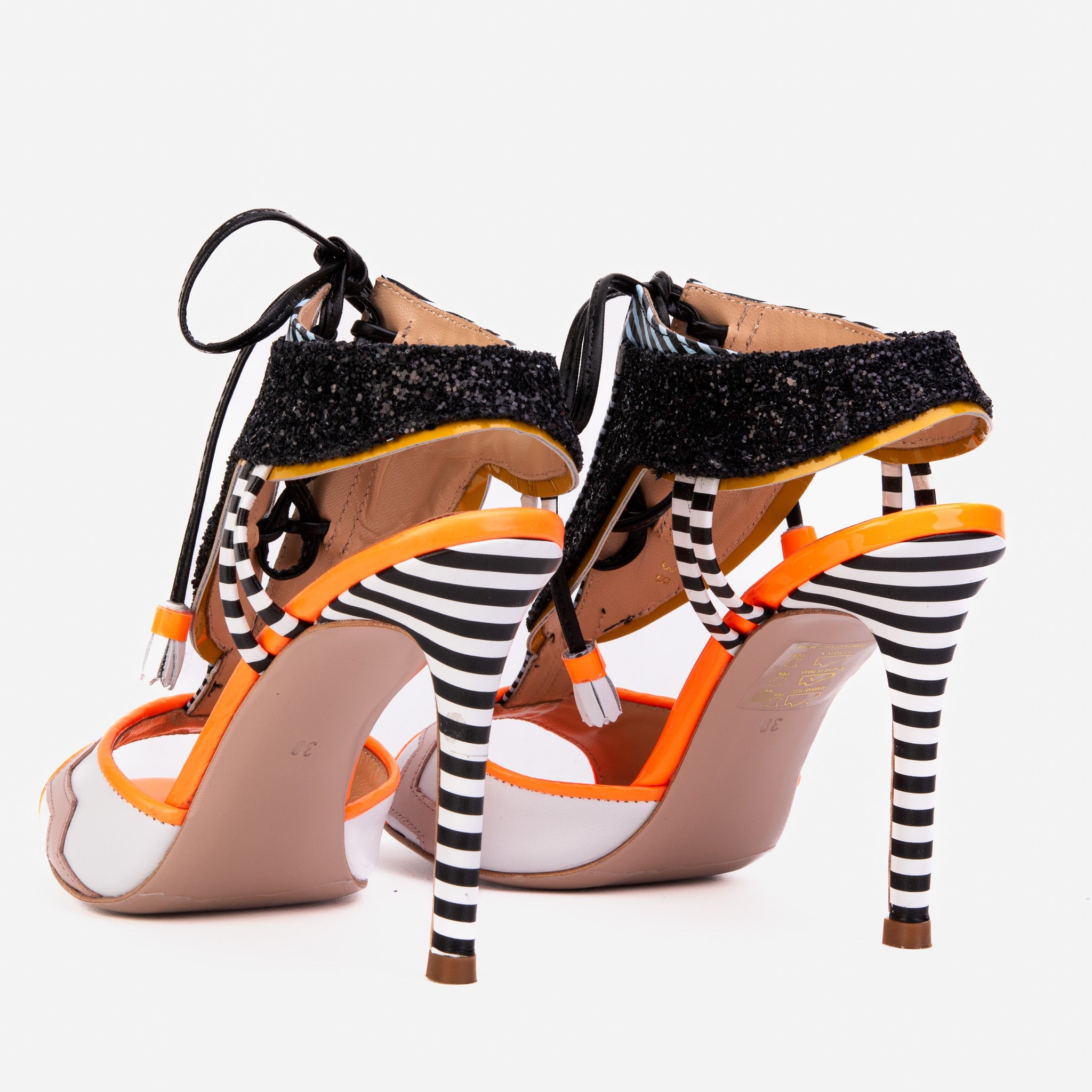The Santa Amaro Orange Glitter Leather Sandal Universal Fit