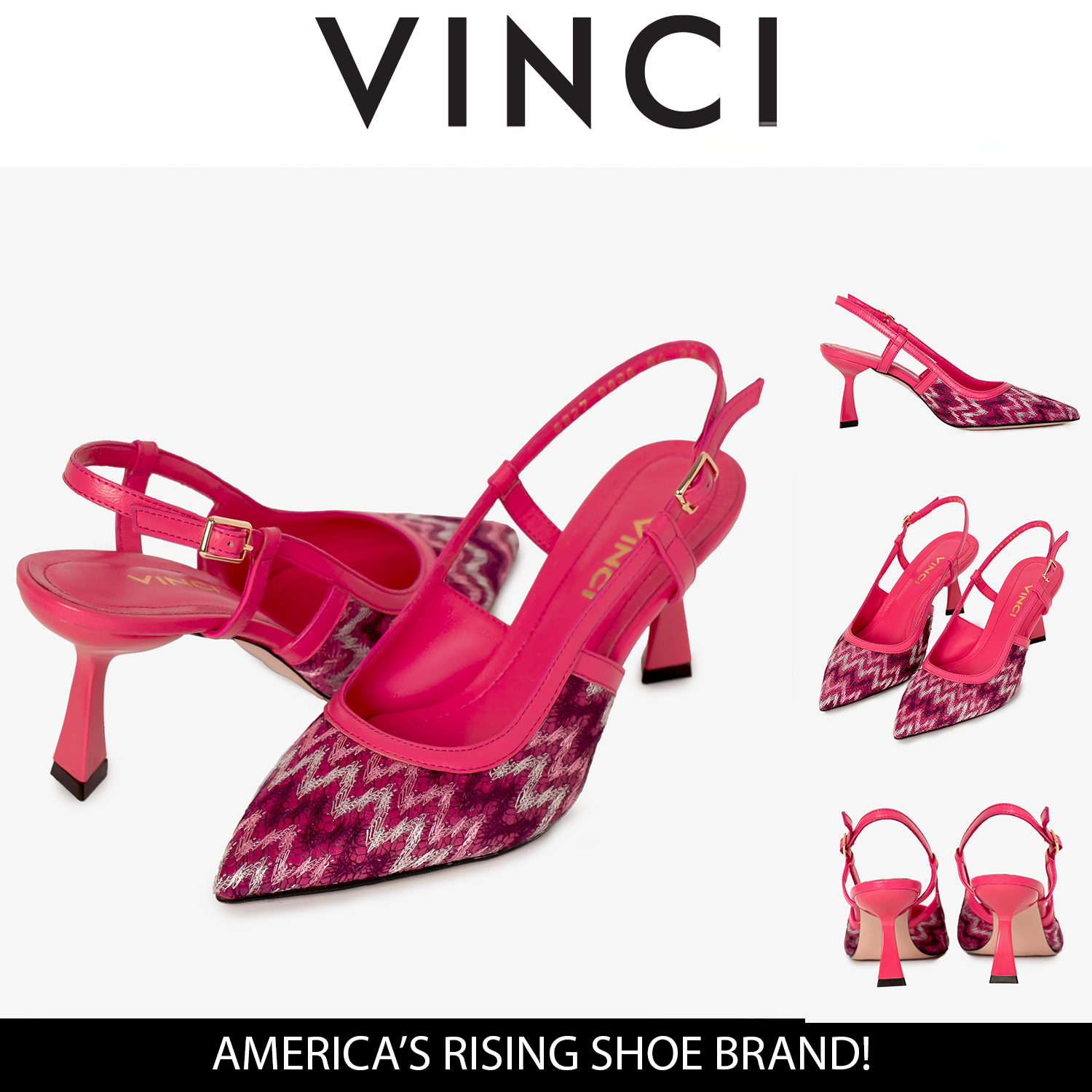 The Napoli Fuchsia Leather Slingback Sandal Exclusive Style