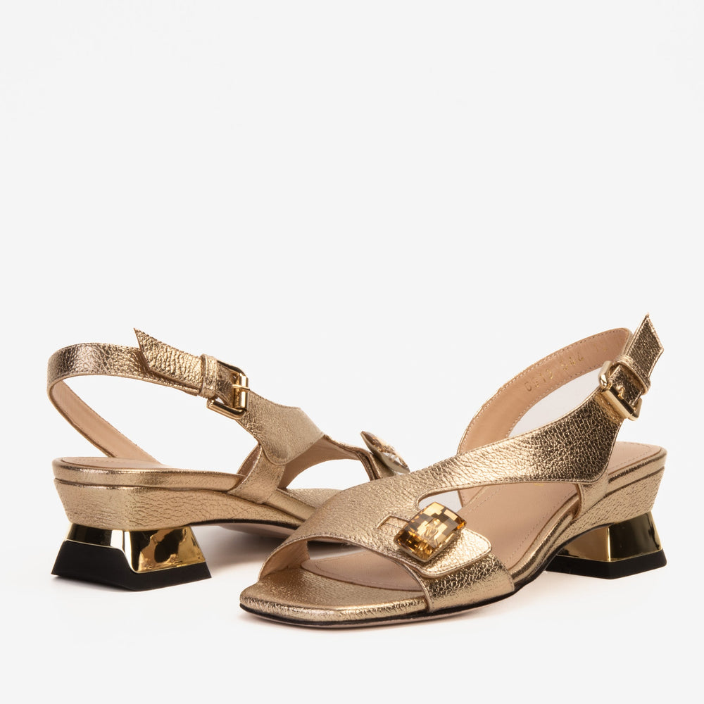 The Iconic Gold Leather Sandal On Sale