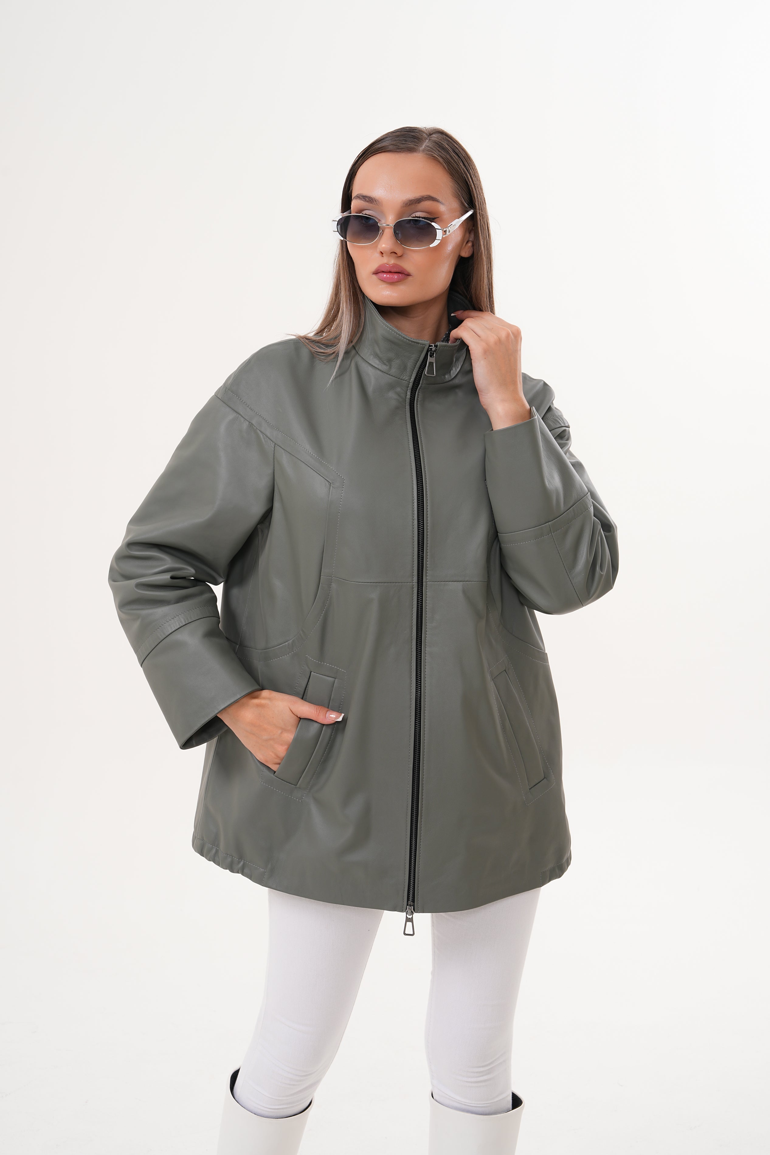 The Sierra Olive Green Leather Jacket All New