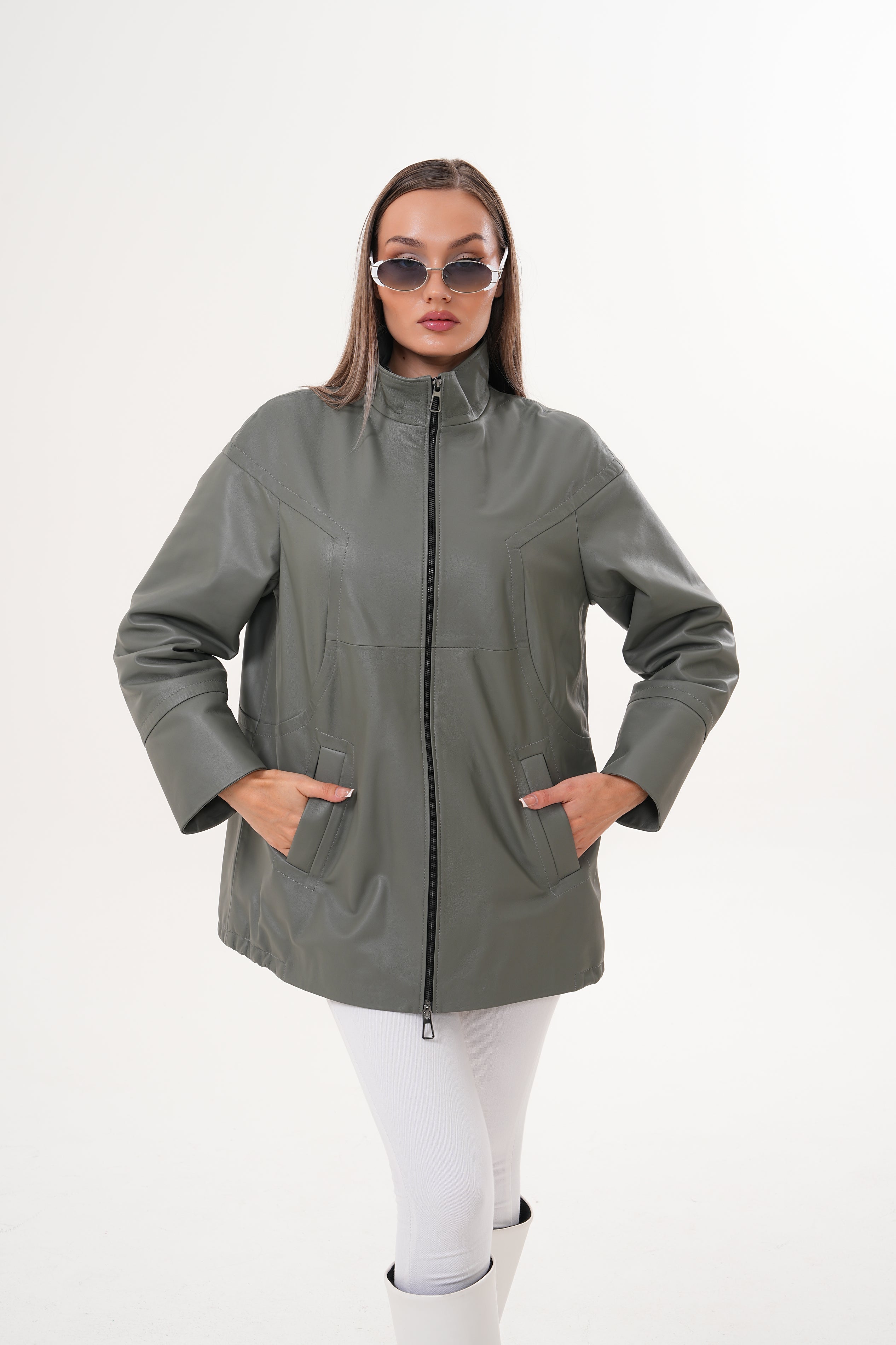 The Sierra Olive Green Leather Jacket All New
