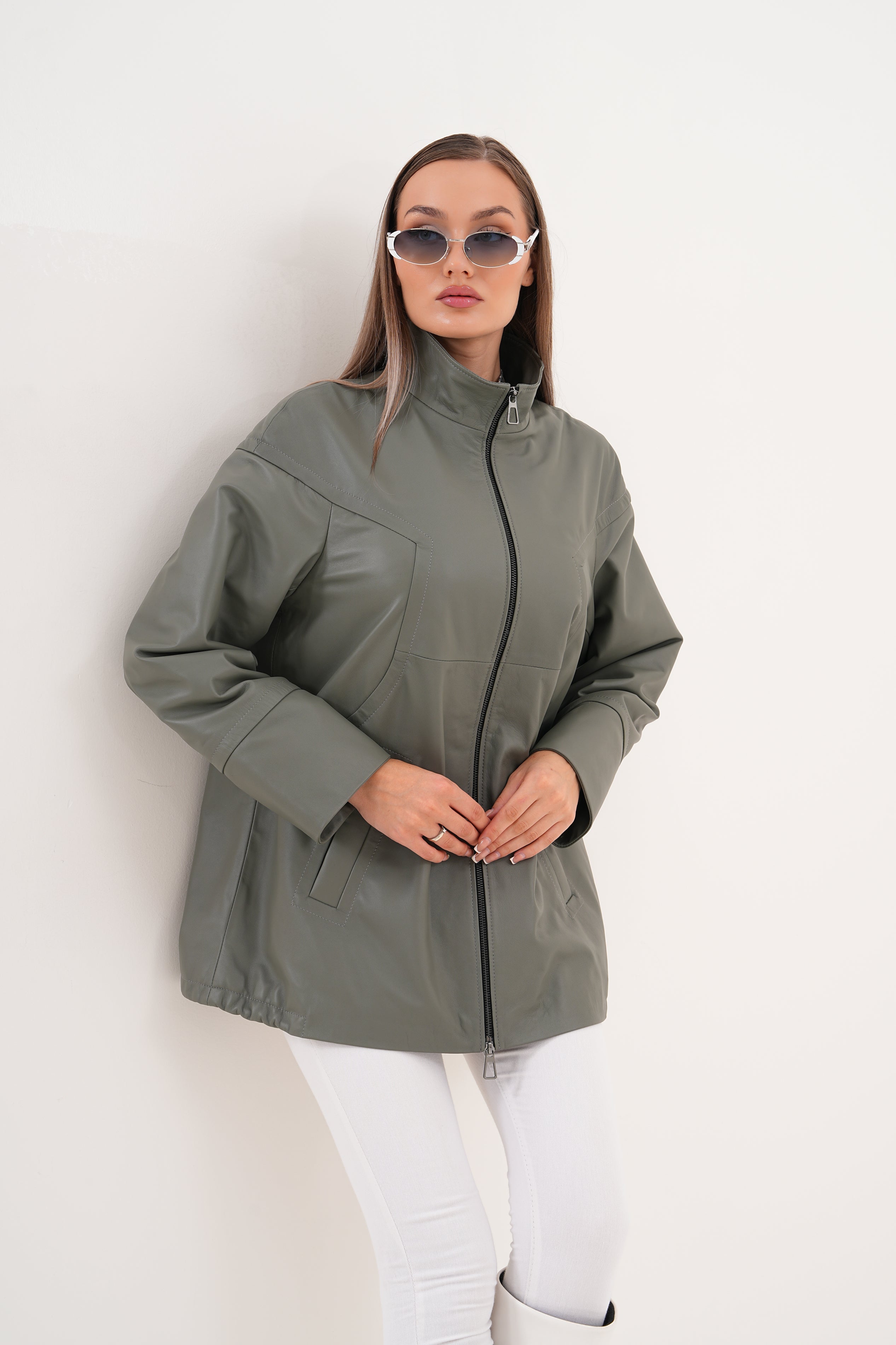 The Sierra Olive Green Leather Jacket All New