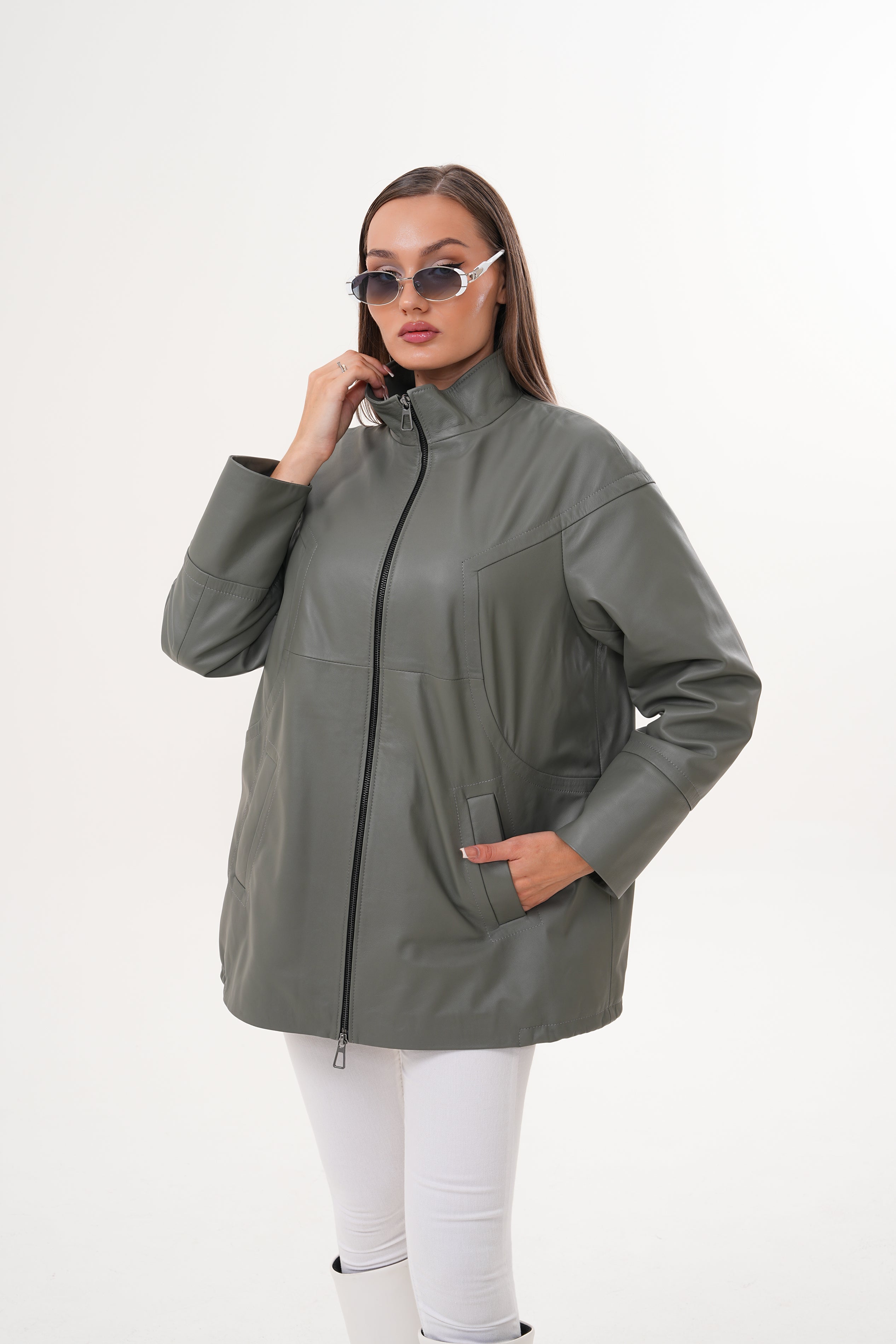 The Sierra Olive Green Leather Jacket All New