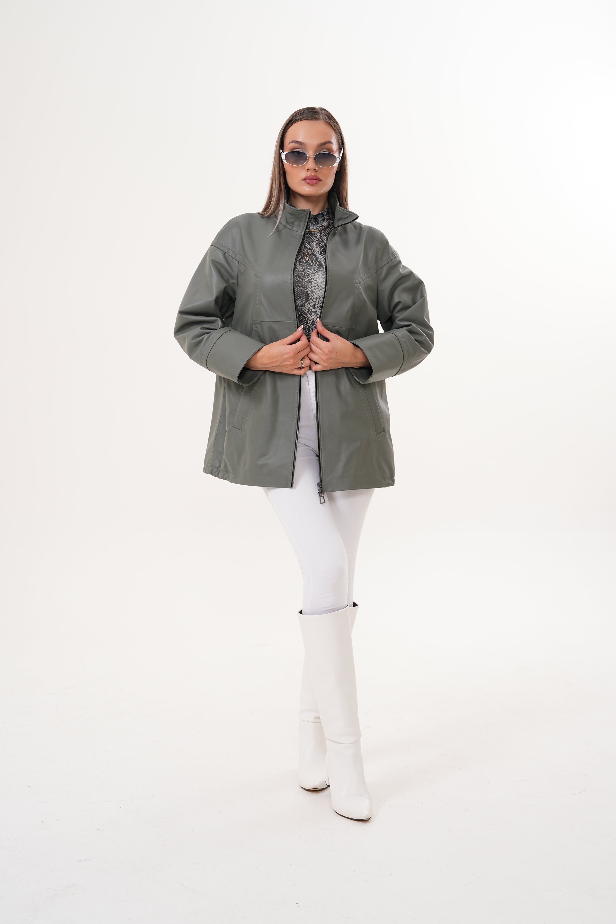 The Sierra Olive Green Leather Jacket All New