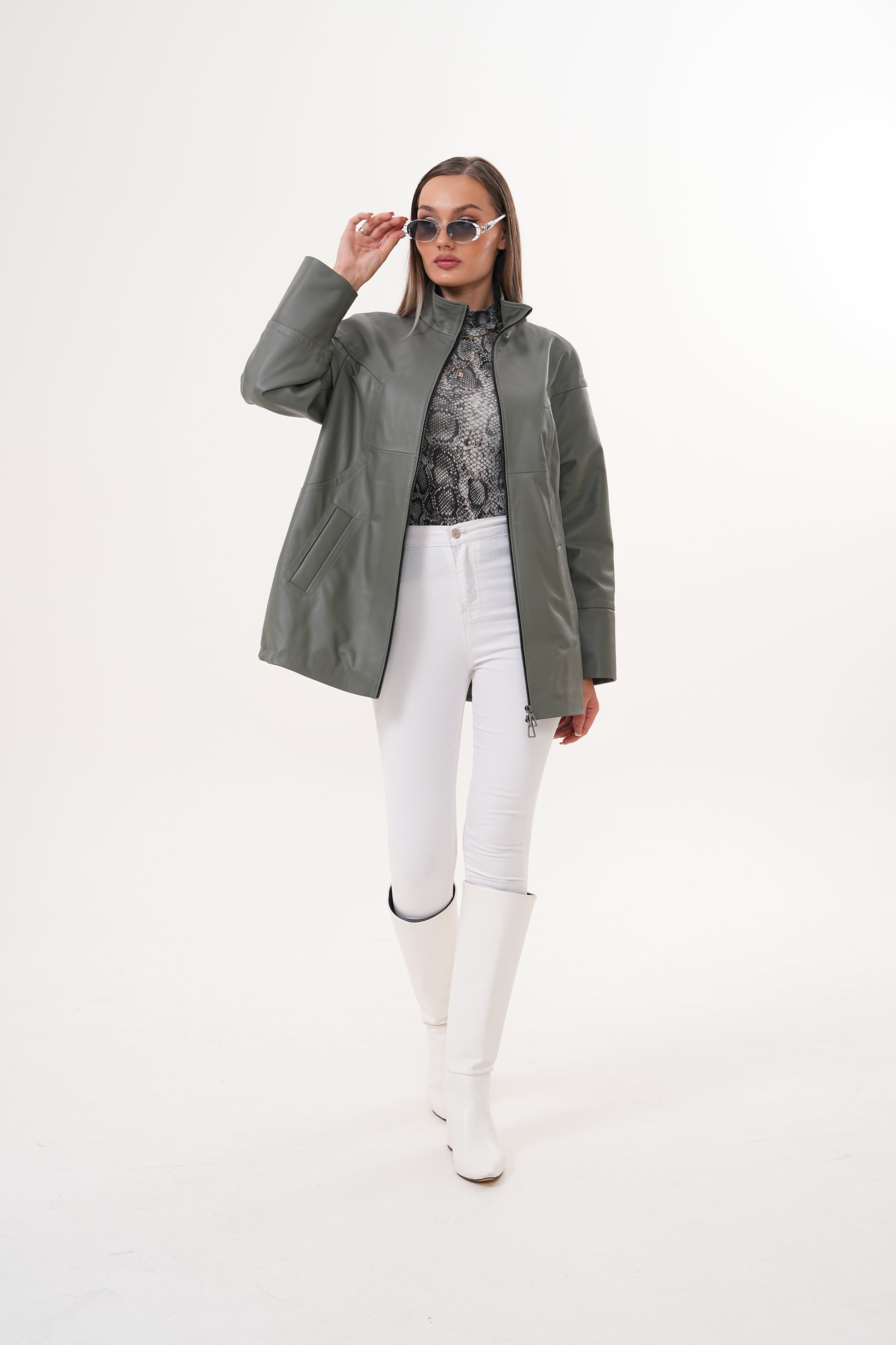 The Sierra Olive Green Leather Jacket All New